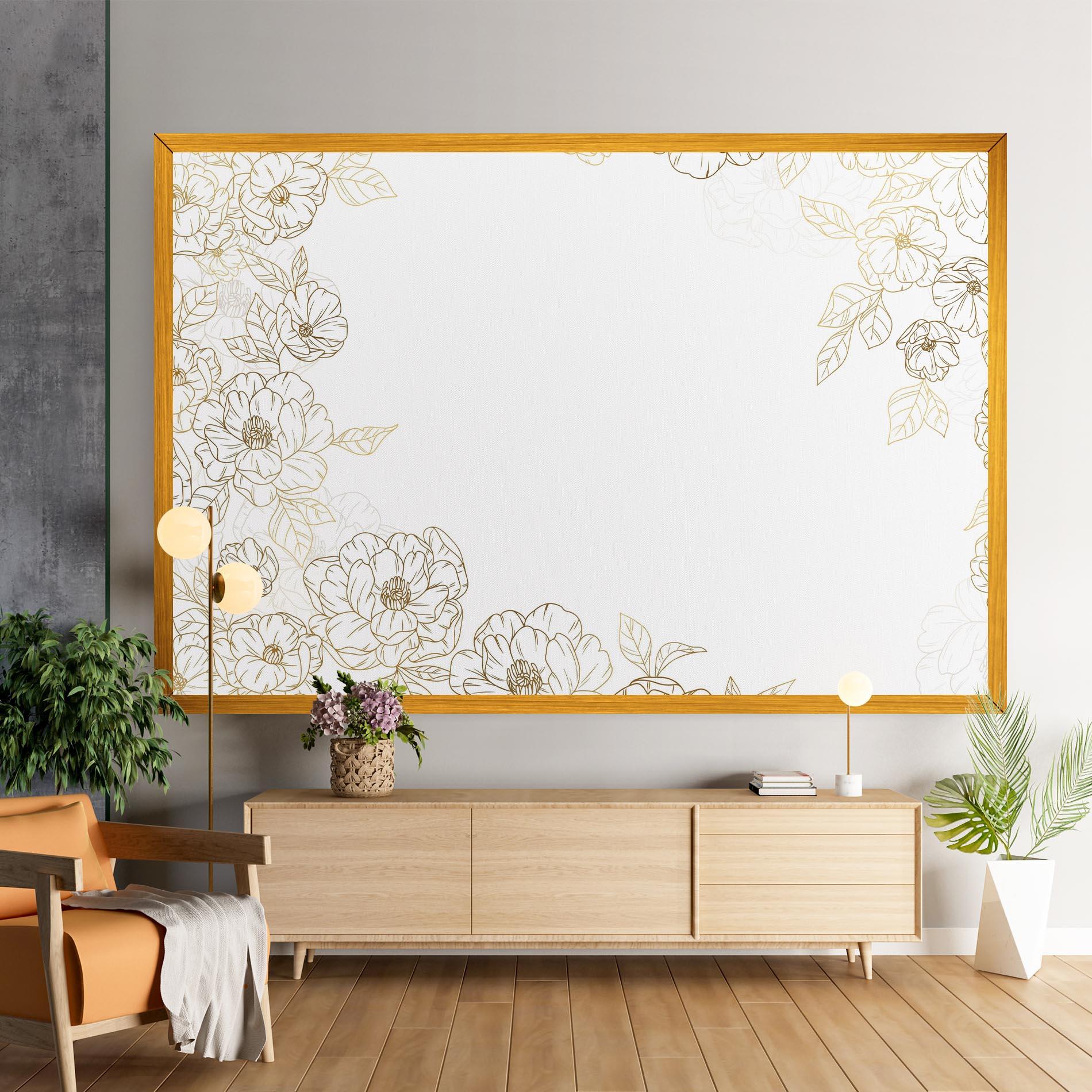 Vászonkép Flower Gold Line mockup 9