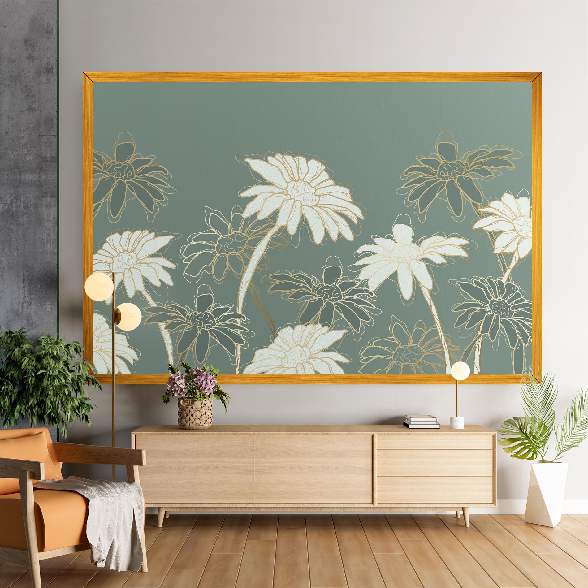 Vászonkép Gold Green Line mockup 9