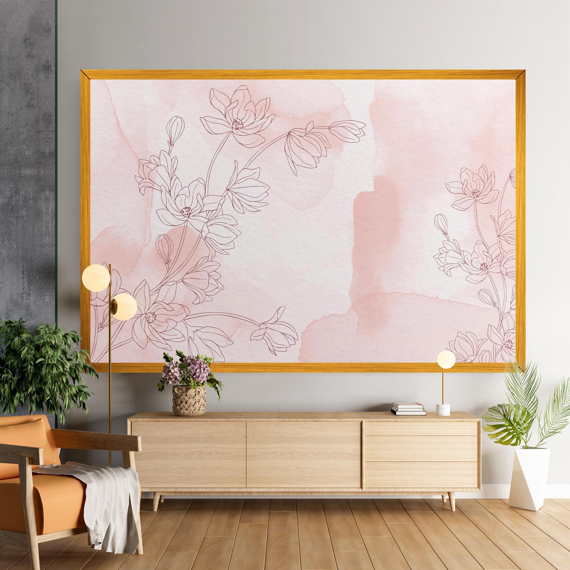Vászonkép Pink Flower Line mockup 9