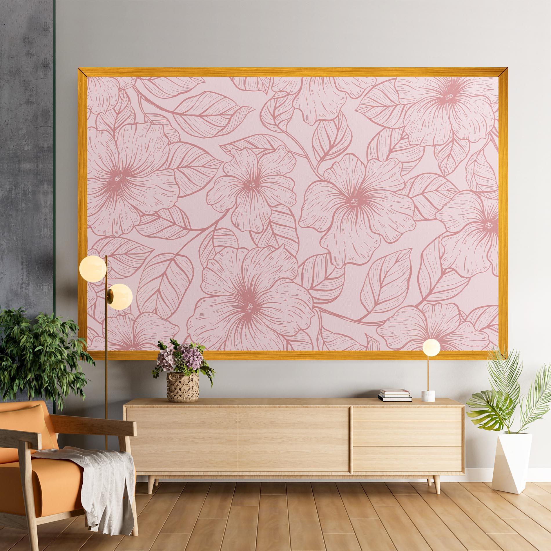 Vászonkép Pink Line Flower mockup 9