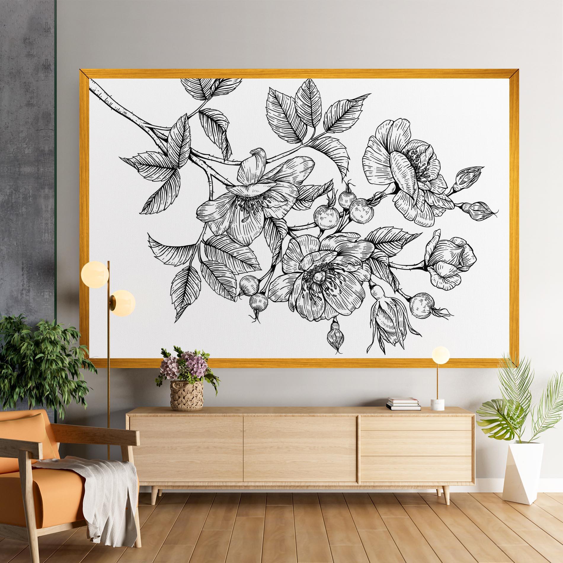 Vászonkép Rose Black Line mockup 9