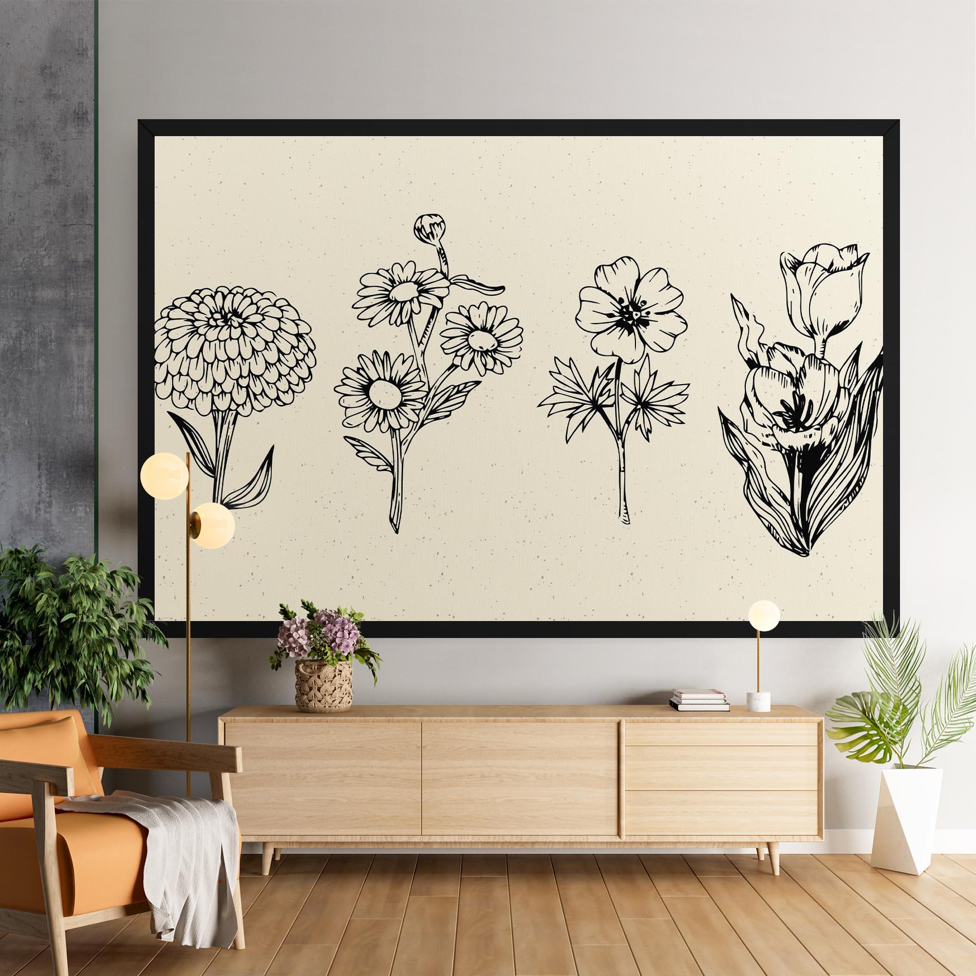 Vászonkép Black Line Cream mockup 9