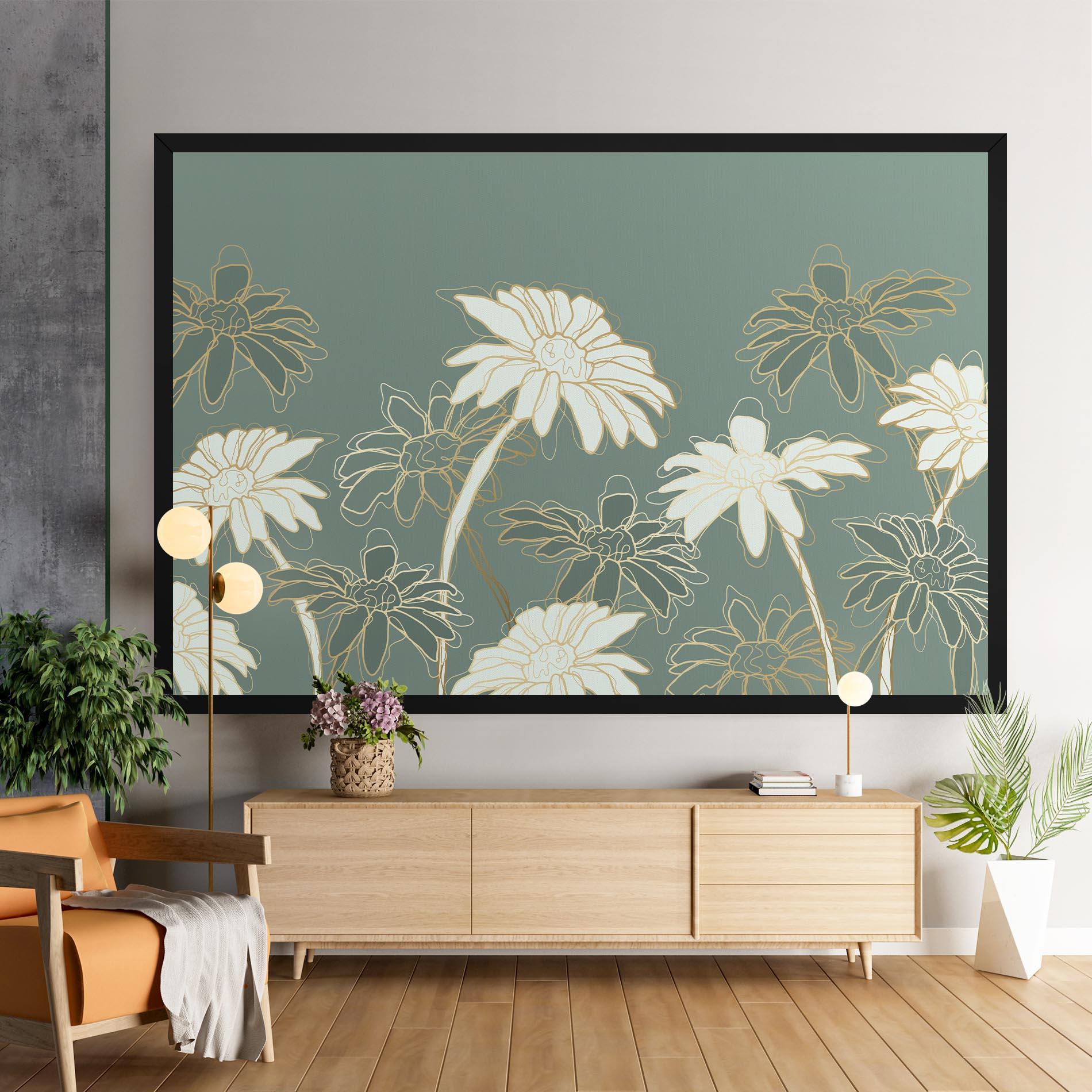 Vászonkép Gold Green Line mockup 9