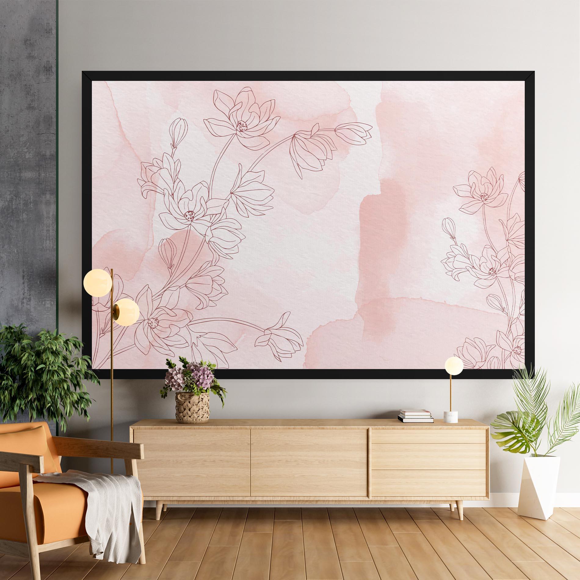 Vászonkép Pink Flower Line mockup 9