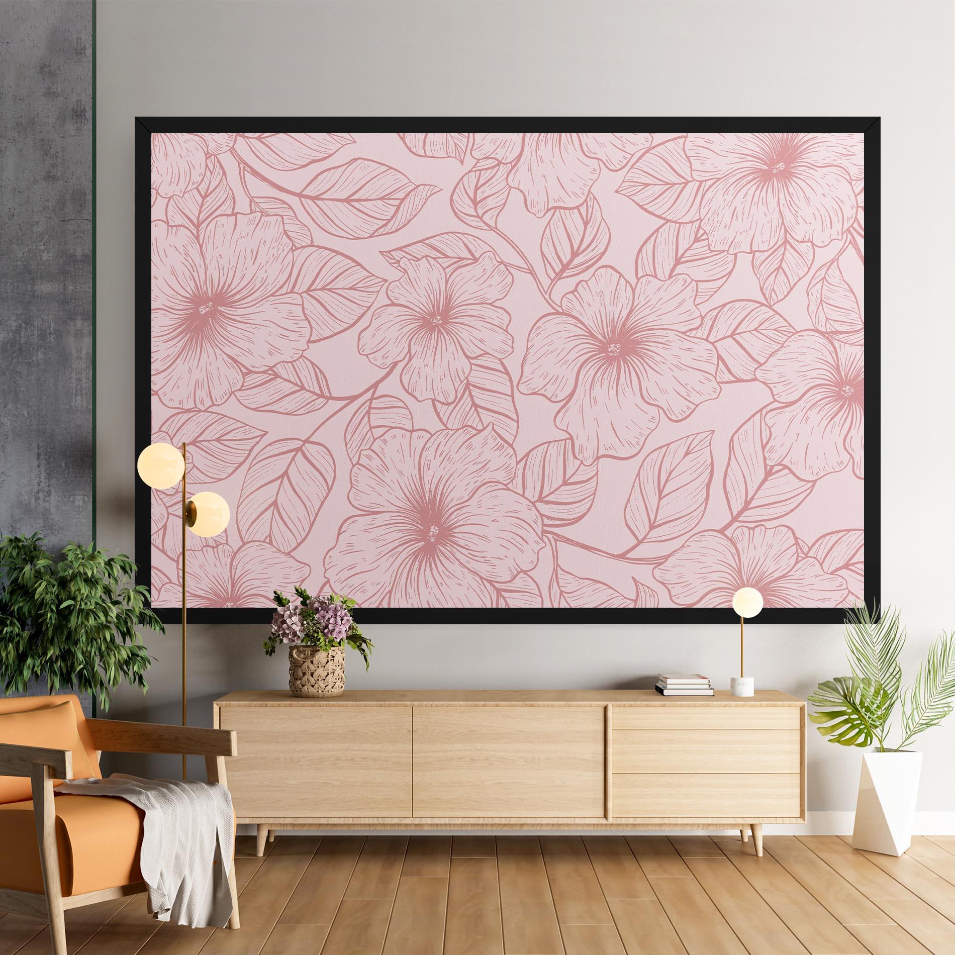 Vászonkép Pink Line Flower mockup 9