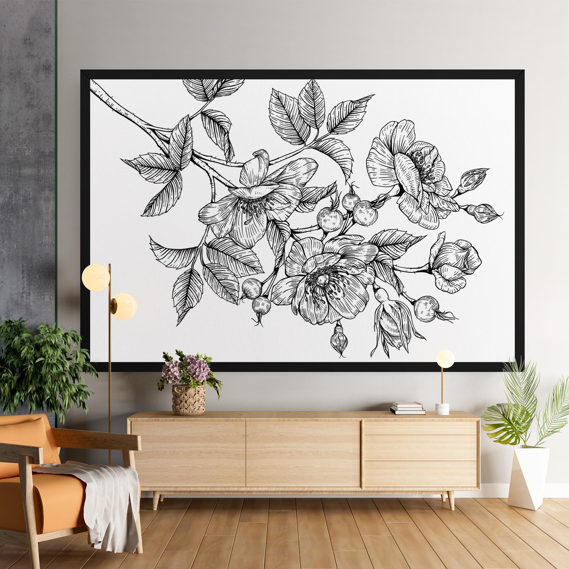 Vászonkép Rose Black Line mockup 9