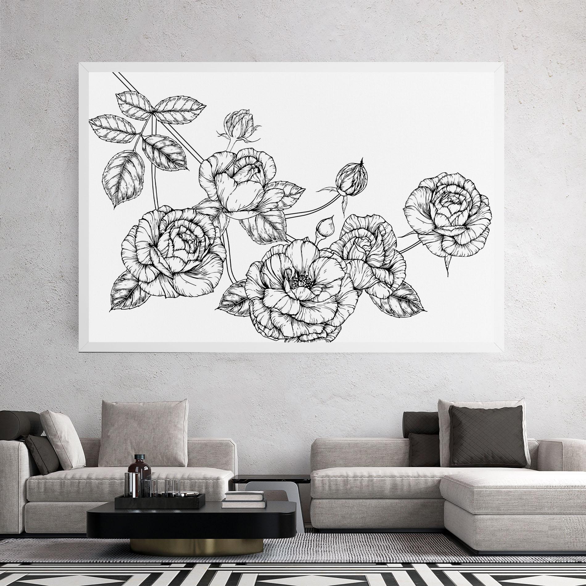 Vászonkép Big Roses Line mockup 2