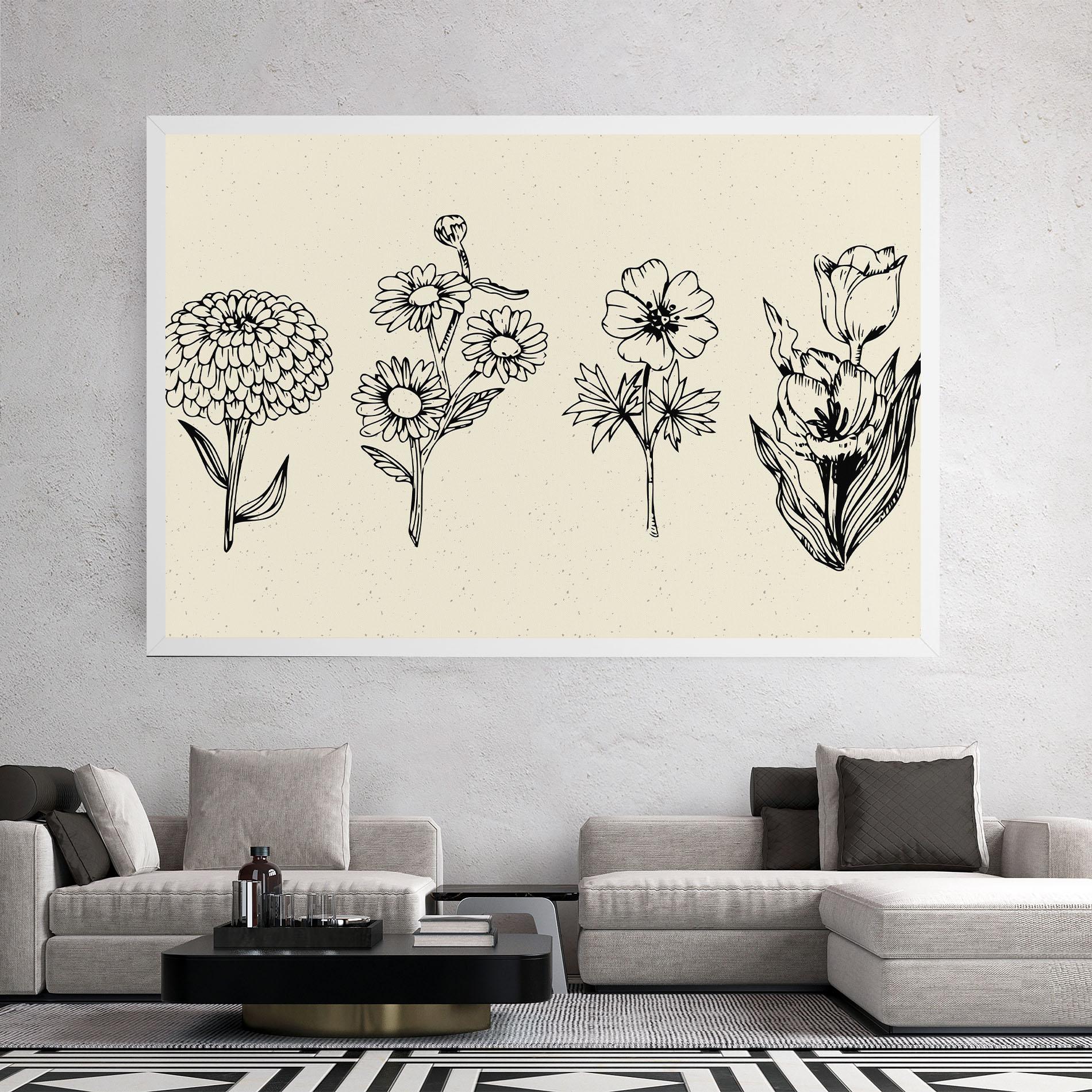 Vászonkép Black Line Cream mockup 2