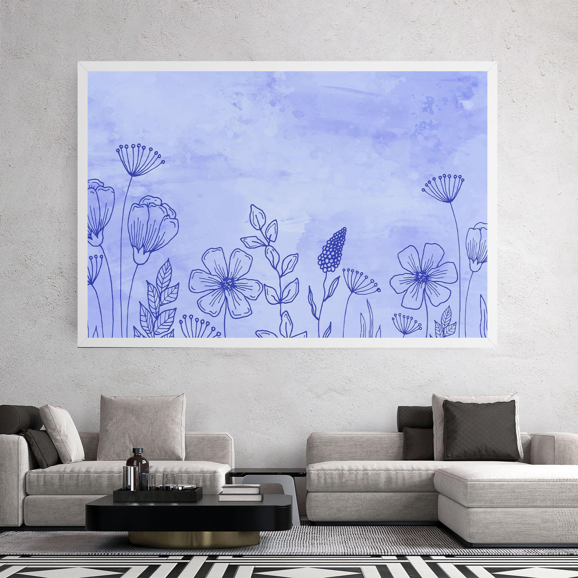 Vászonkép Blue Line Plant mockup 2