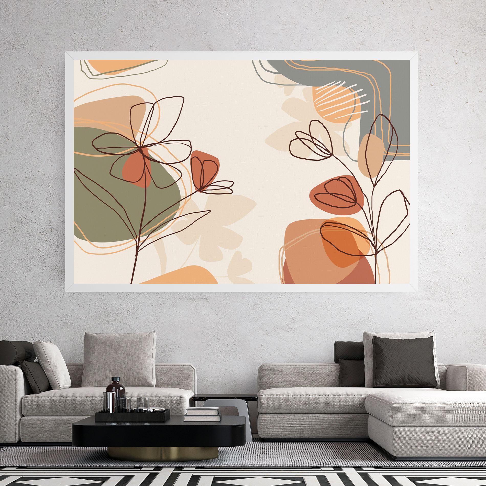 Vászonkép Brown Line Plants mockup 2