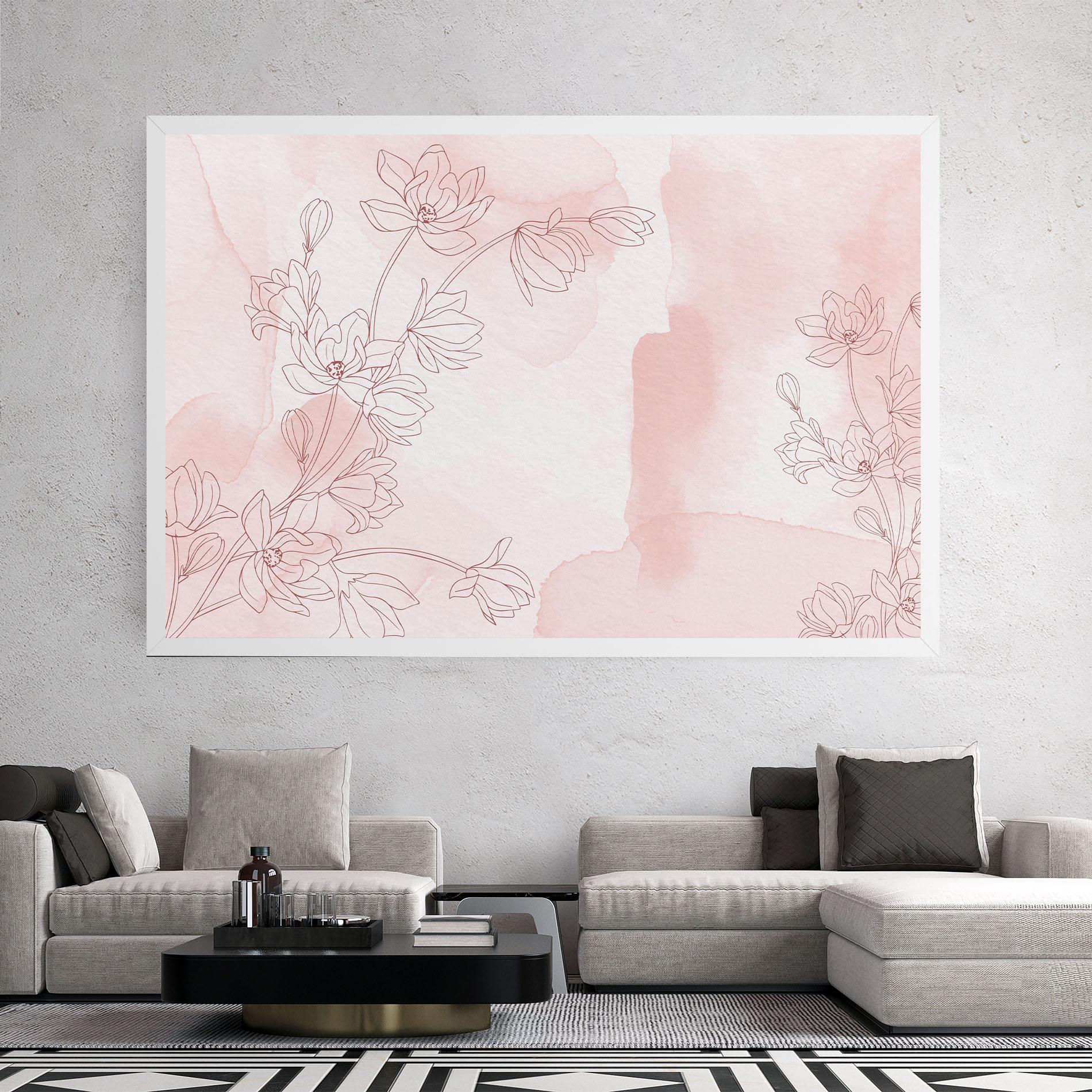 Vászonkép Pink Flower Line mockup 2