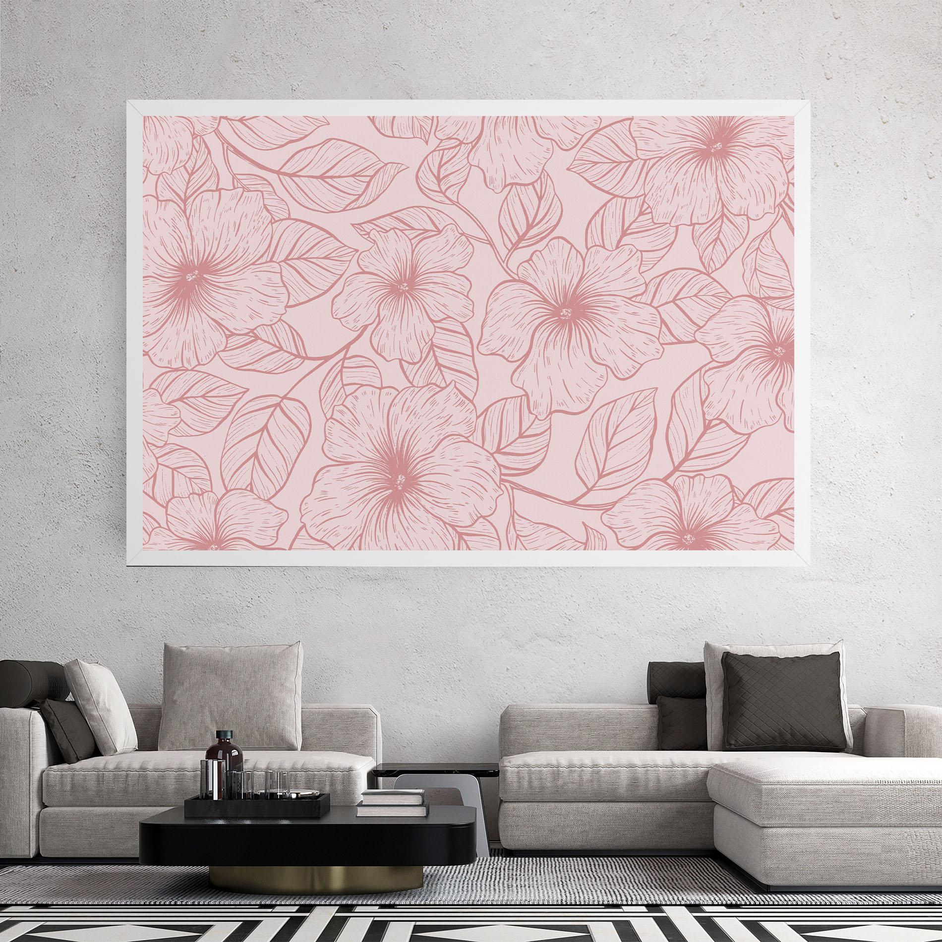 Vászonkép Pink Line Flower mockup 2