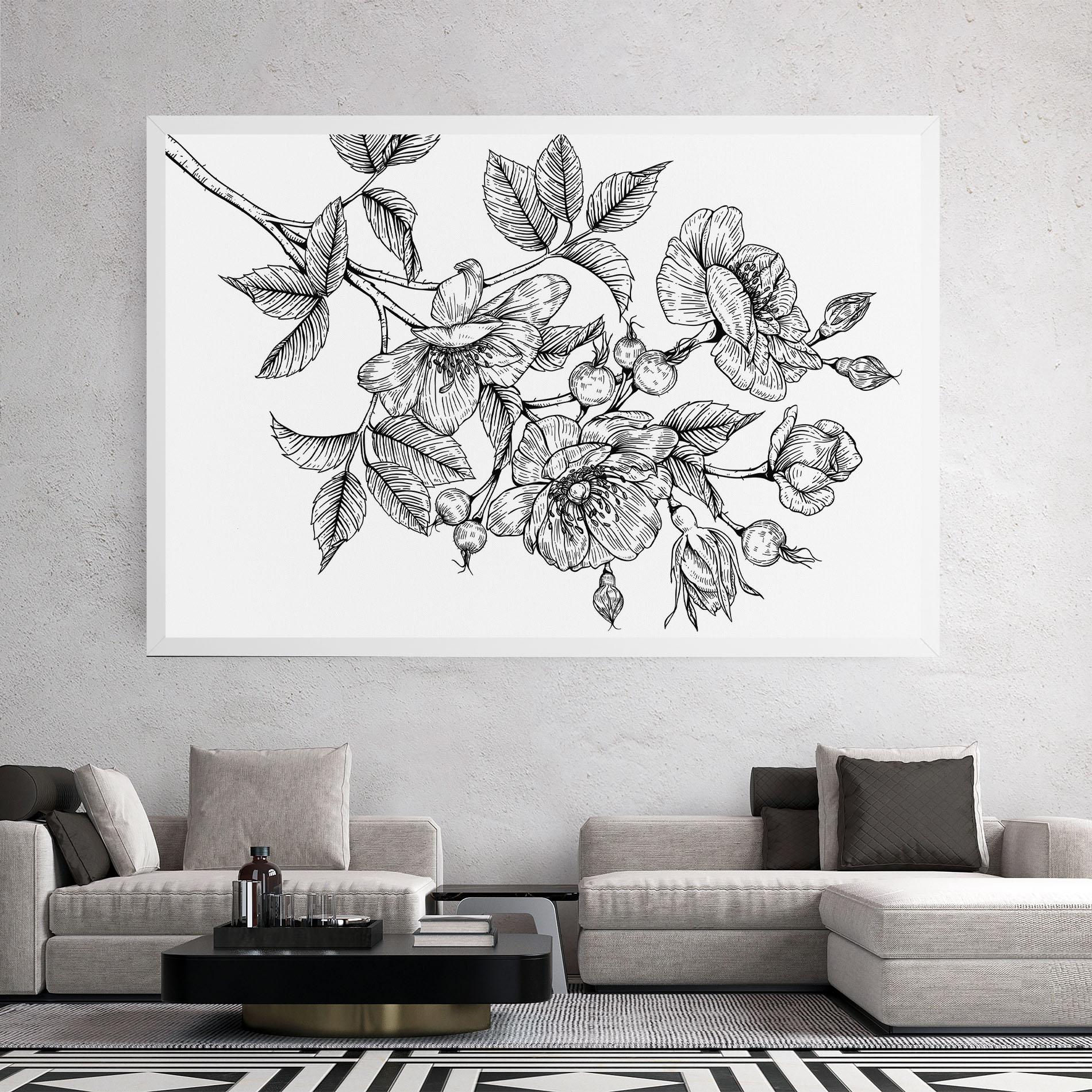 Vászonkép Rose Black Line mockup 2