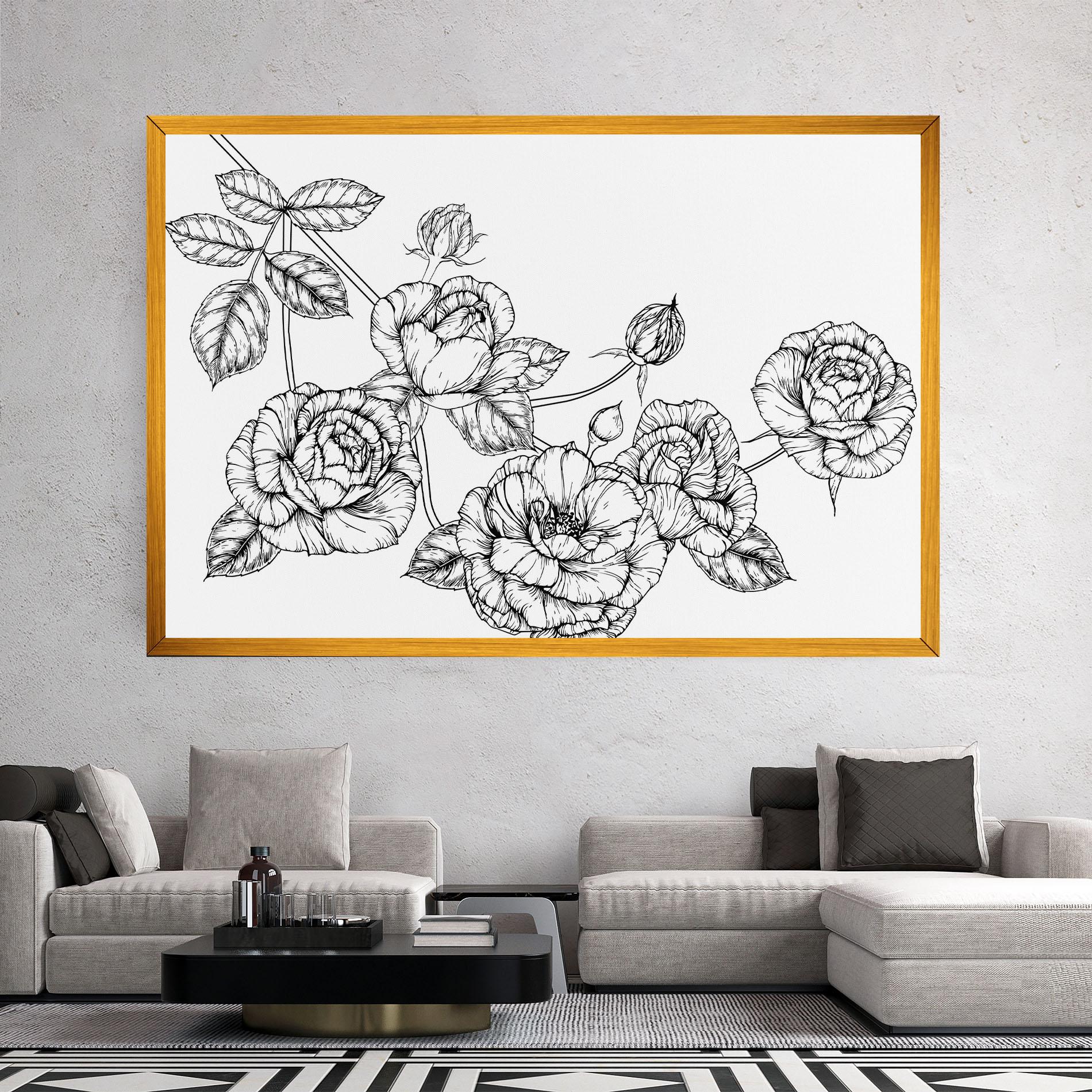 Vászonkép Big Roses Line mockup 2