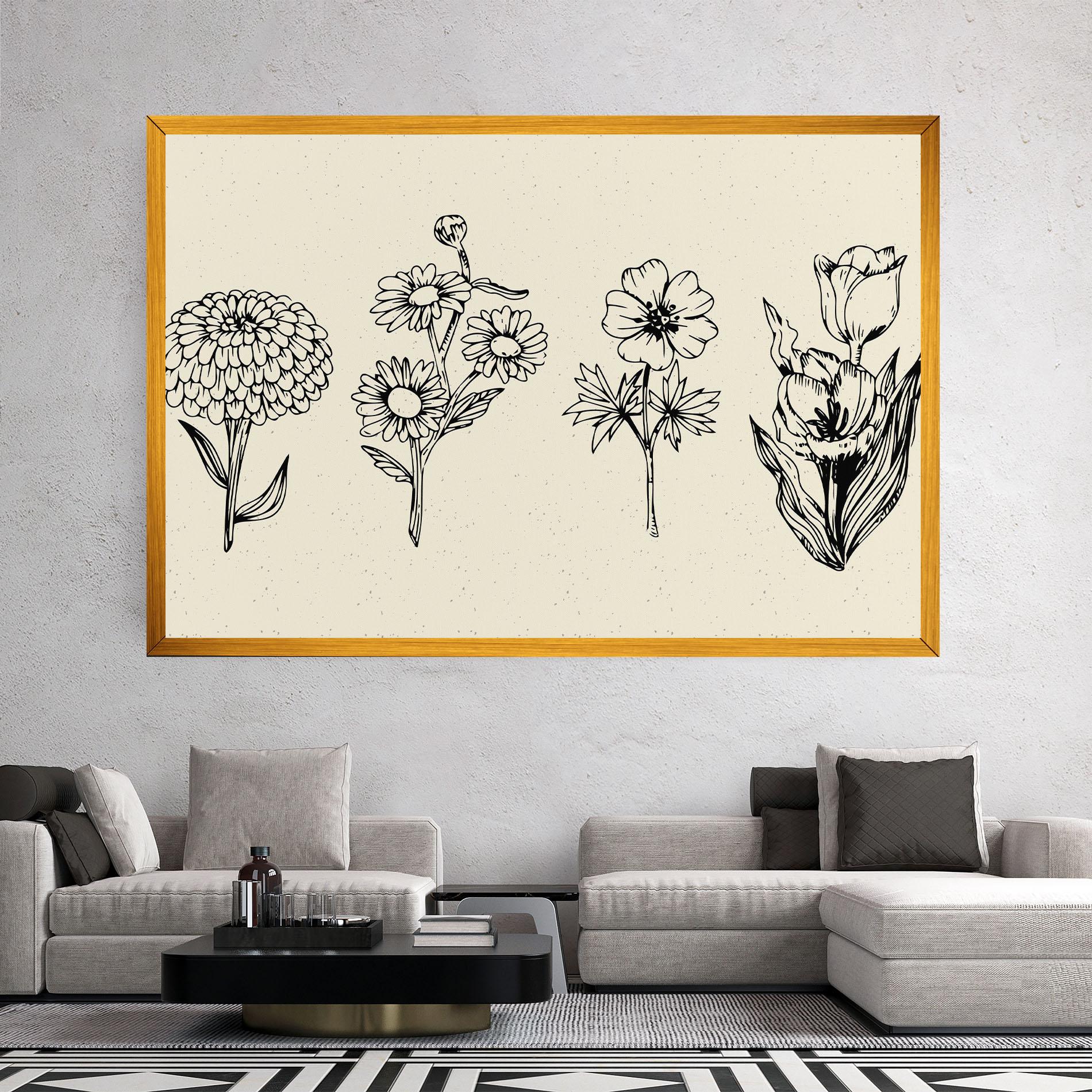 Vászonkép Black Line Cream mockup 2