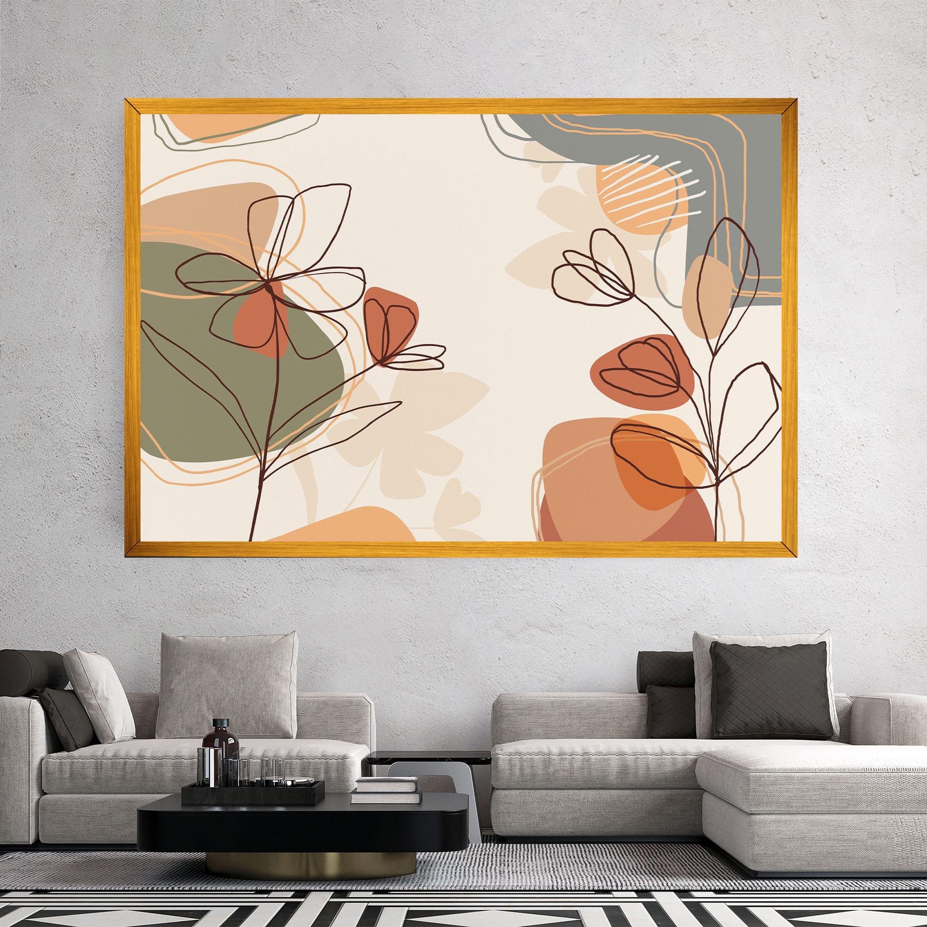 Vászonkép Brown Line Plants mockup 2