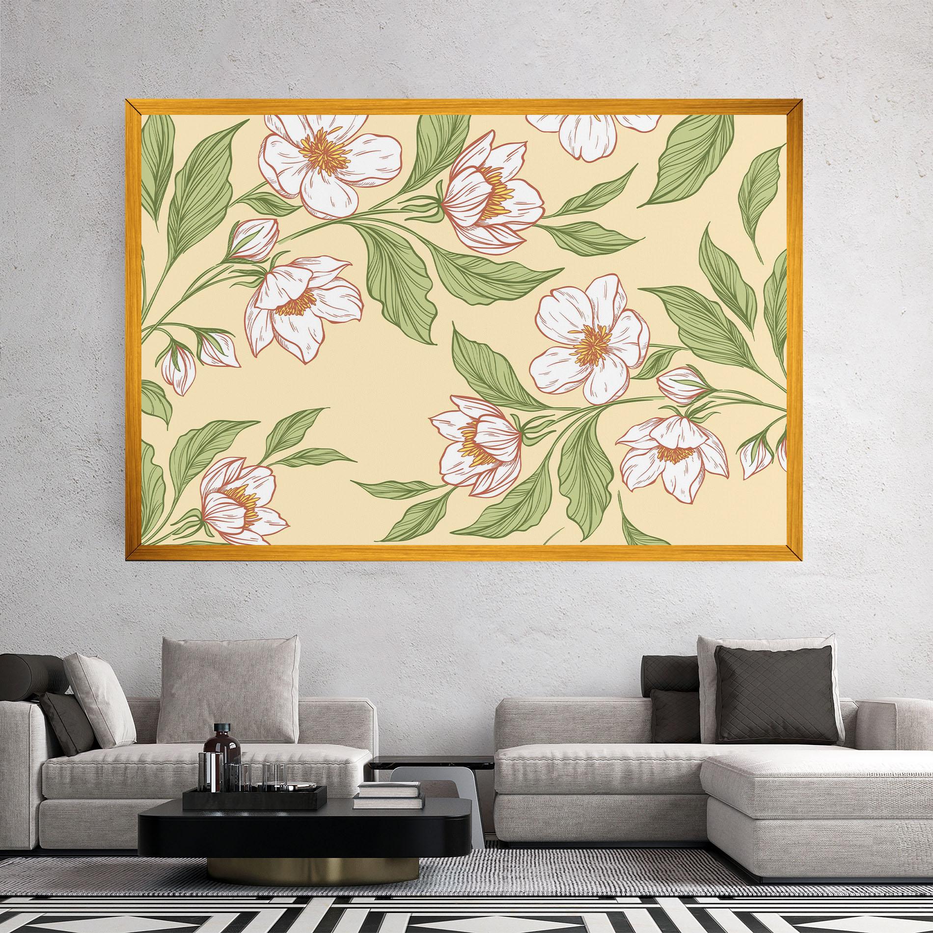 Vászonkép Cream Flower White mockup 2