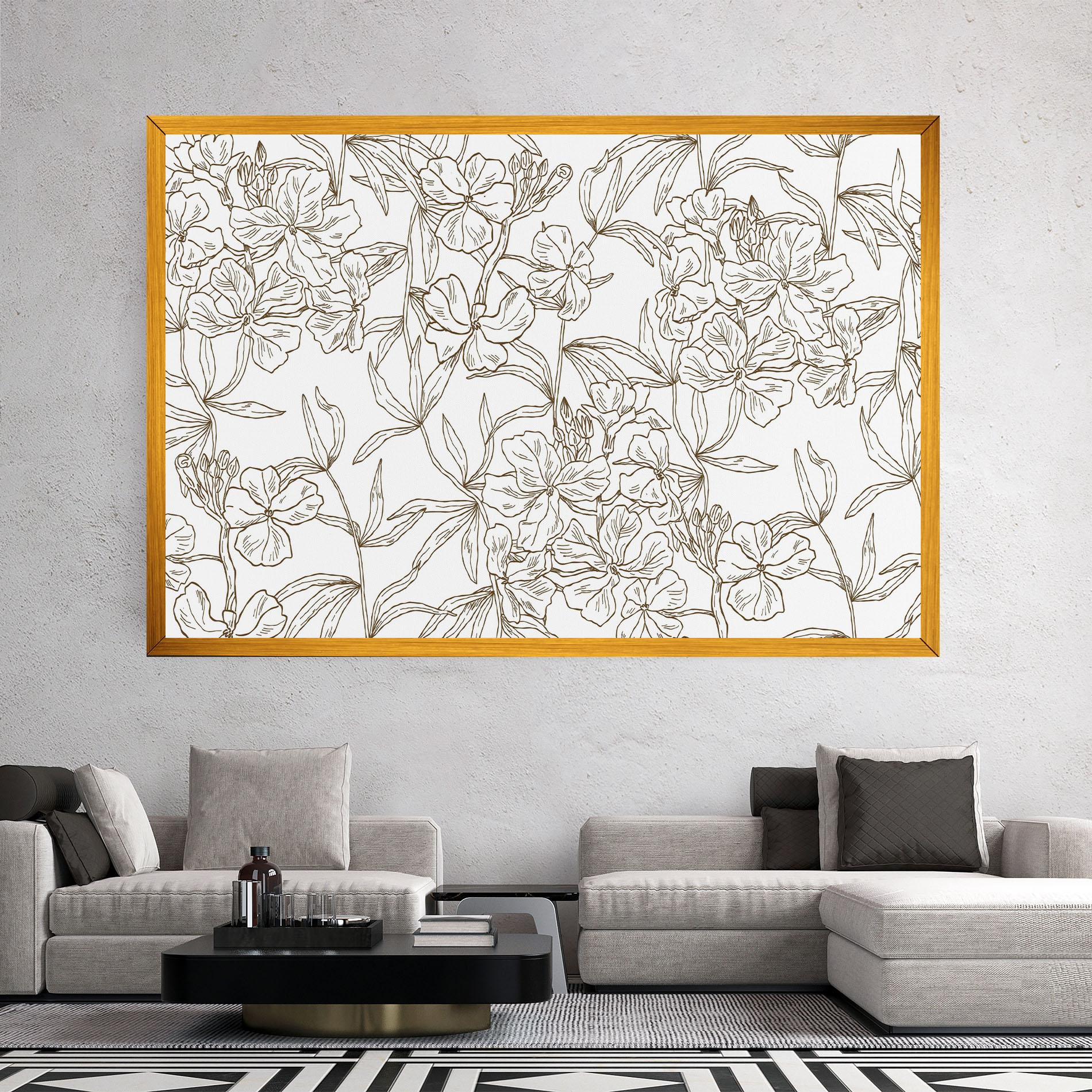 Vászonkép Flower Brown Line mockup 2