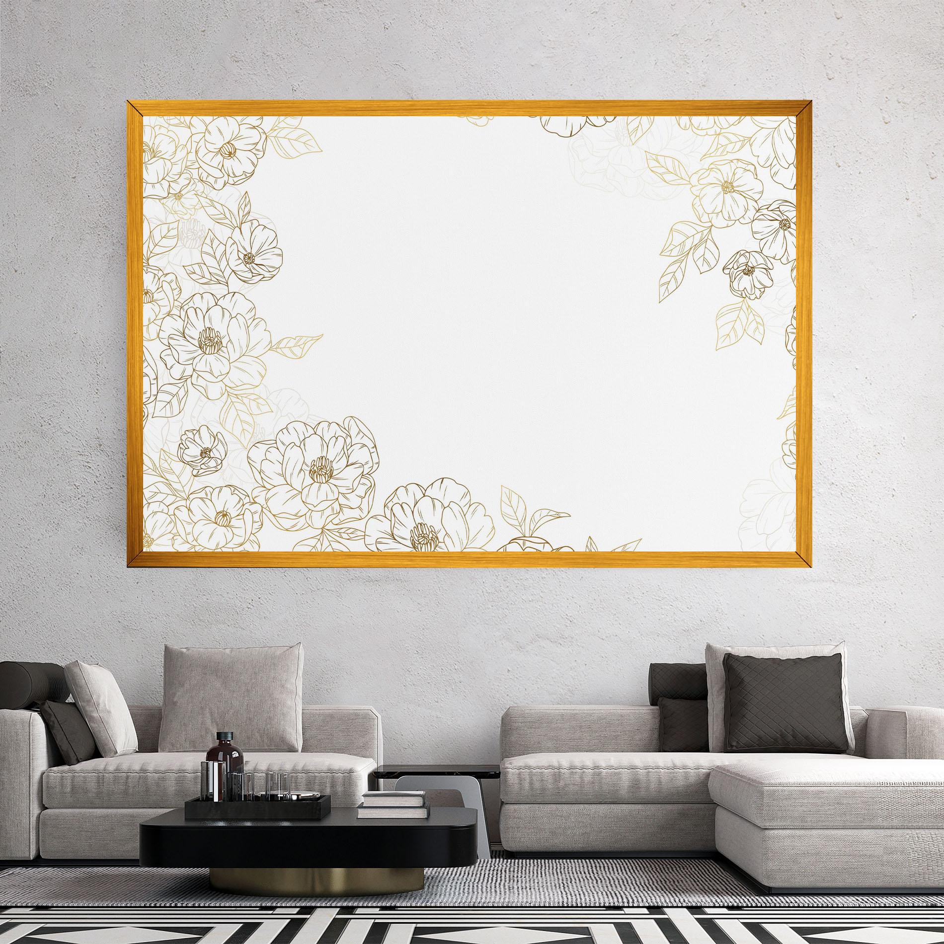 Vászonkép Flower Gold Line mockup 2