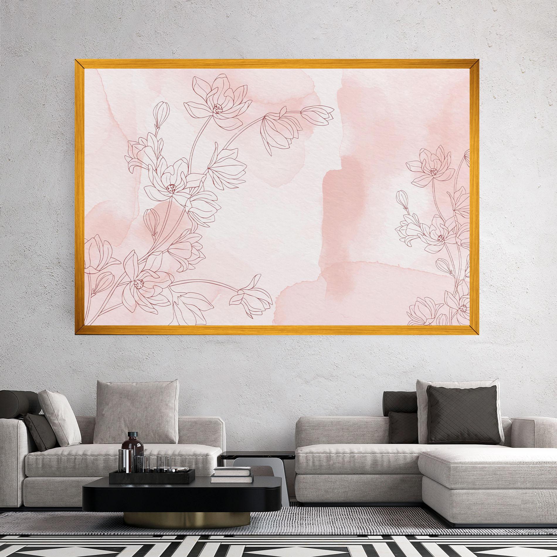 Vászonkép Pink Flower Line mockup 2