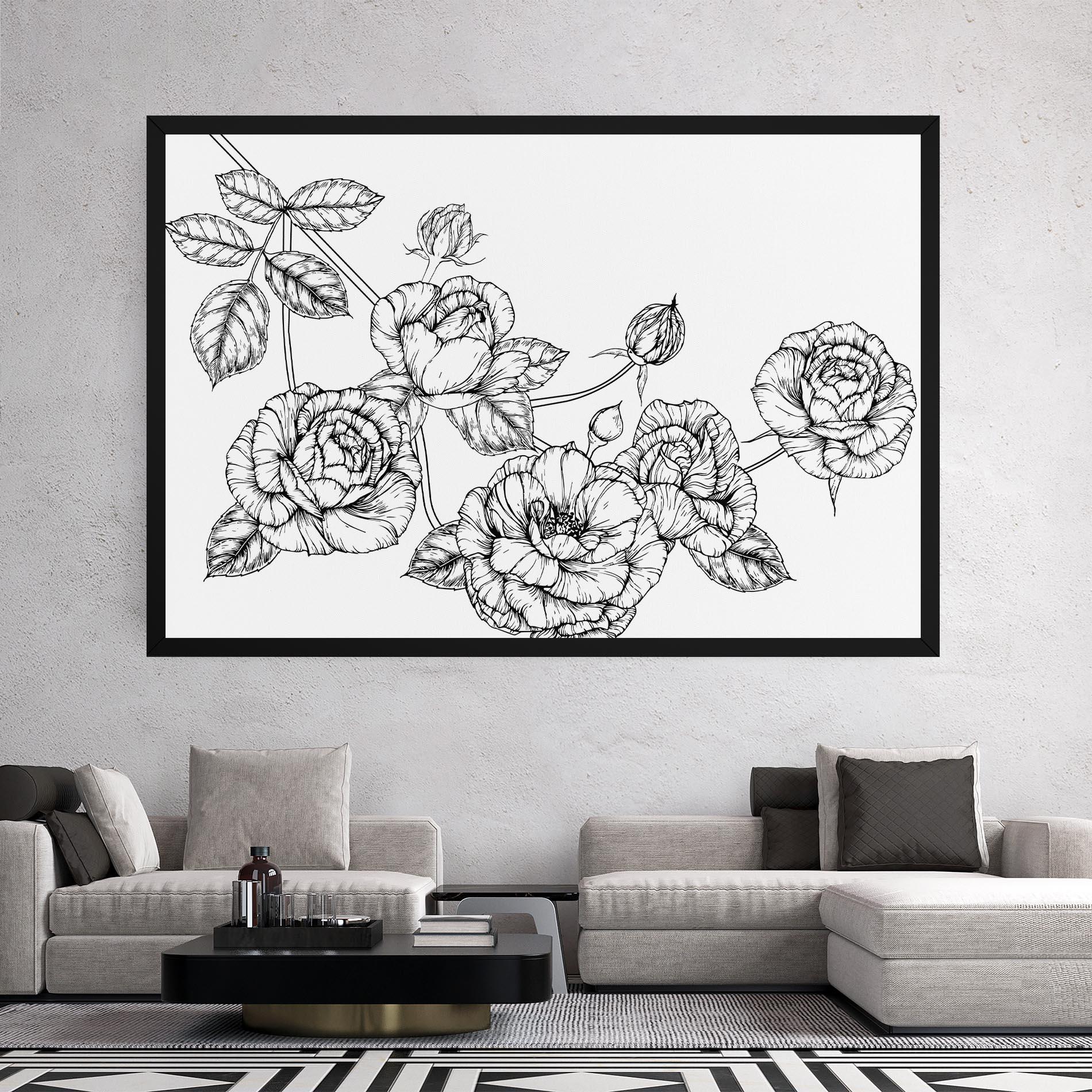 Vászonkép Big Roses Line mockup 2