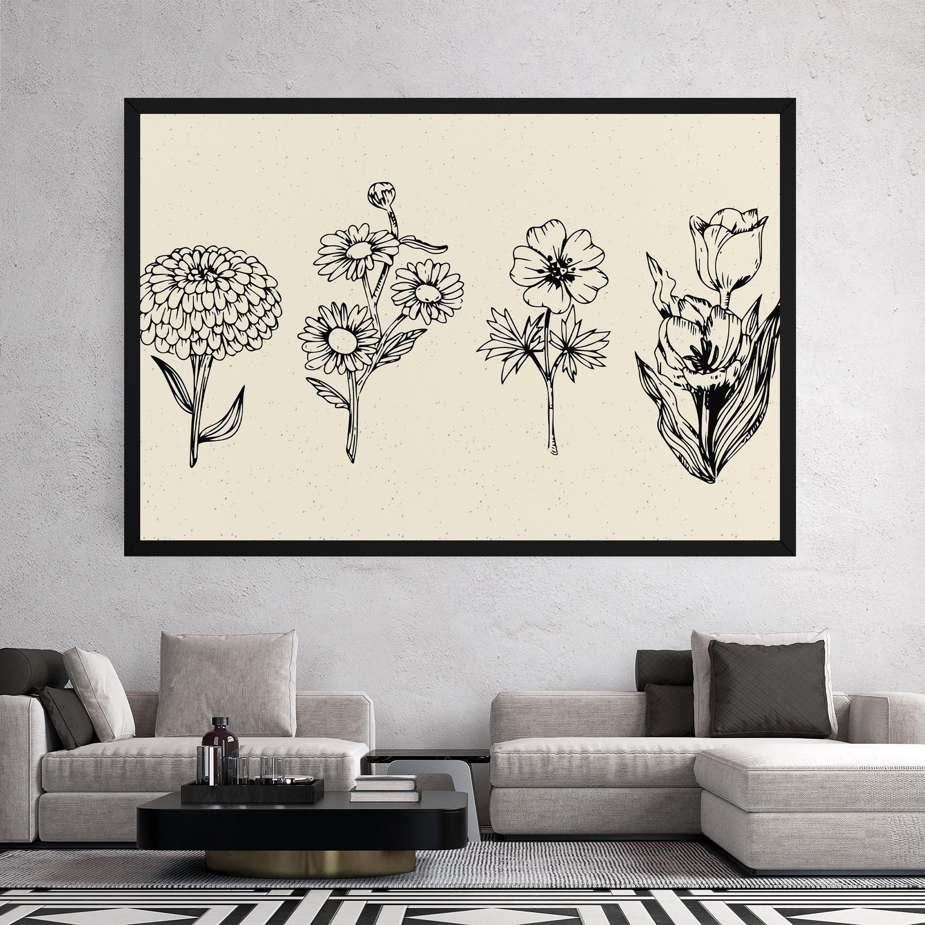 Vászonkép Black Line Cream mockup 2