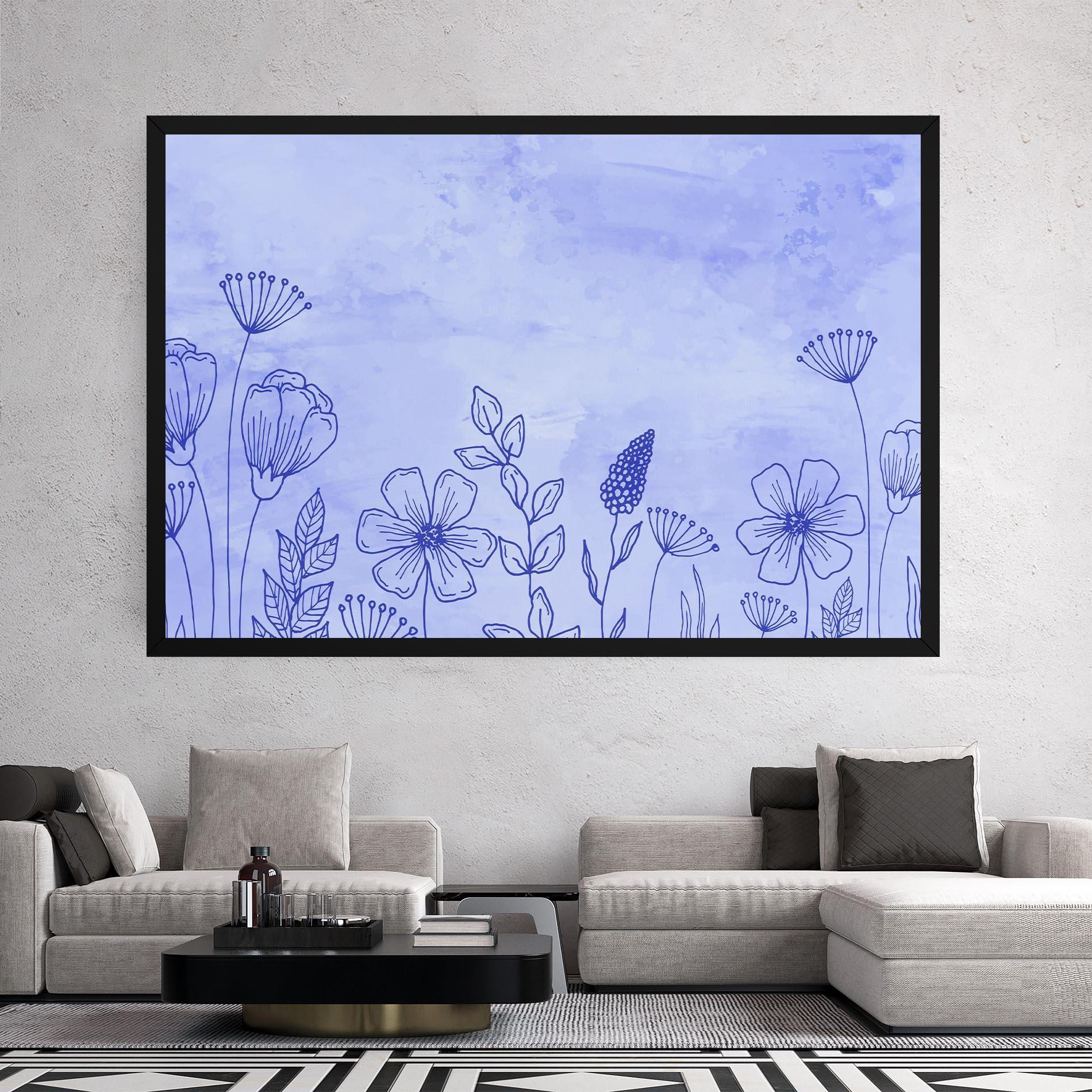 Vászonkép Blue Line Plant mockup 2