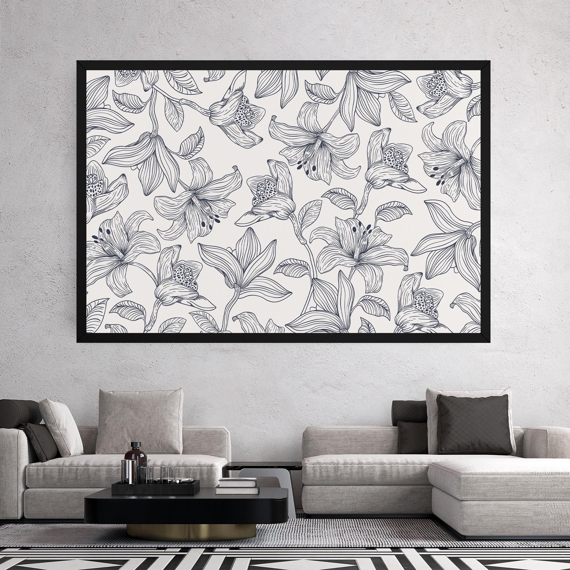 Blue Patern Flower mockup 2