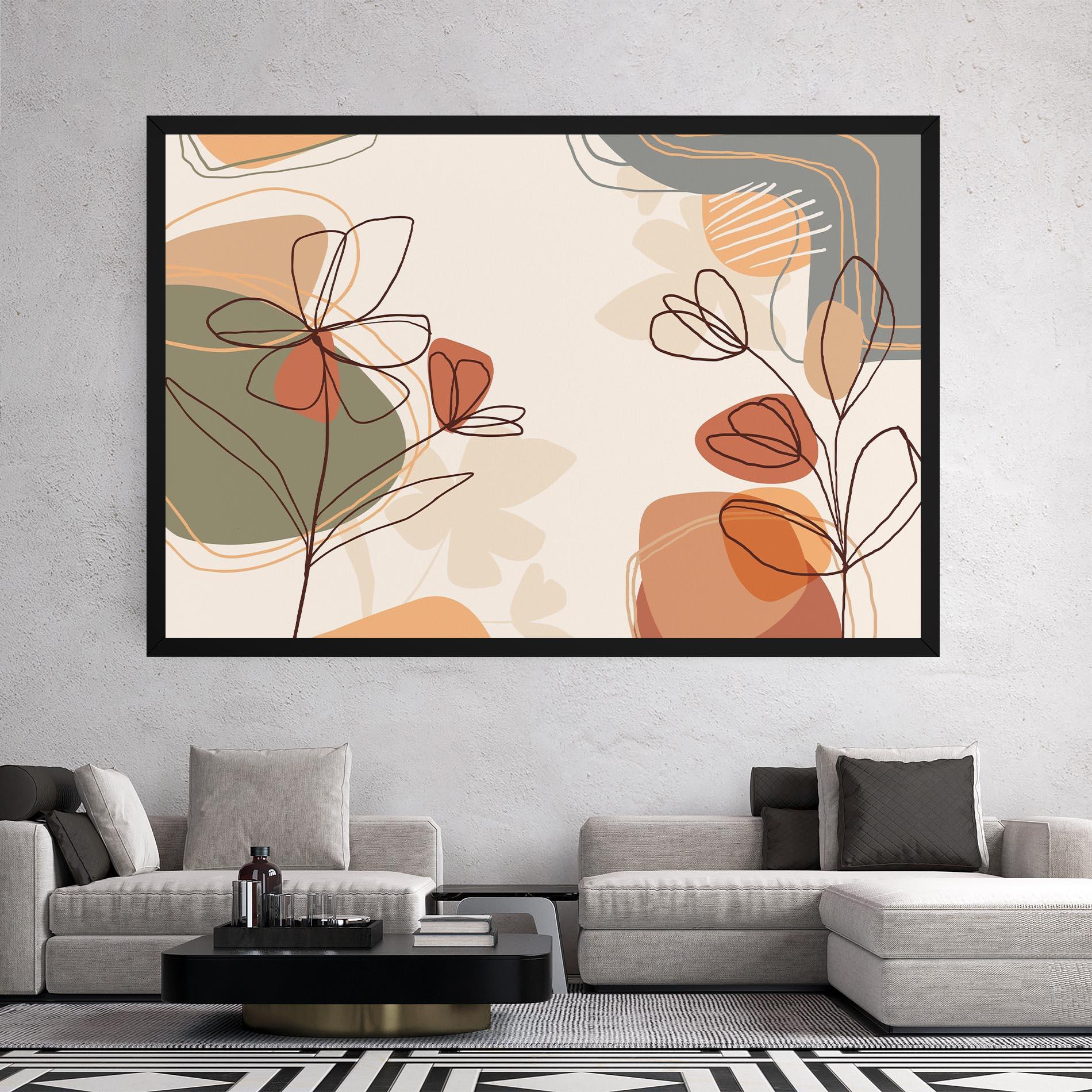 Vászonkép Brown Line Plants mockup 2