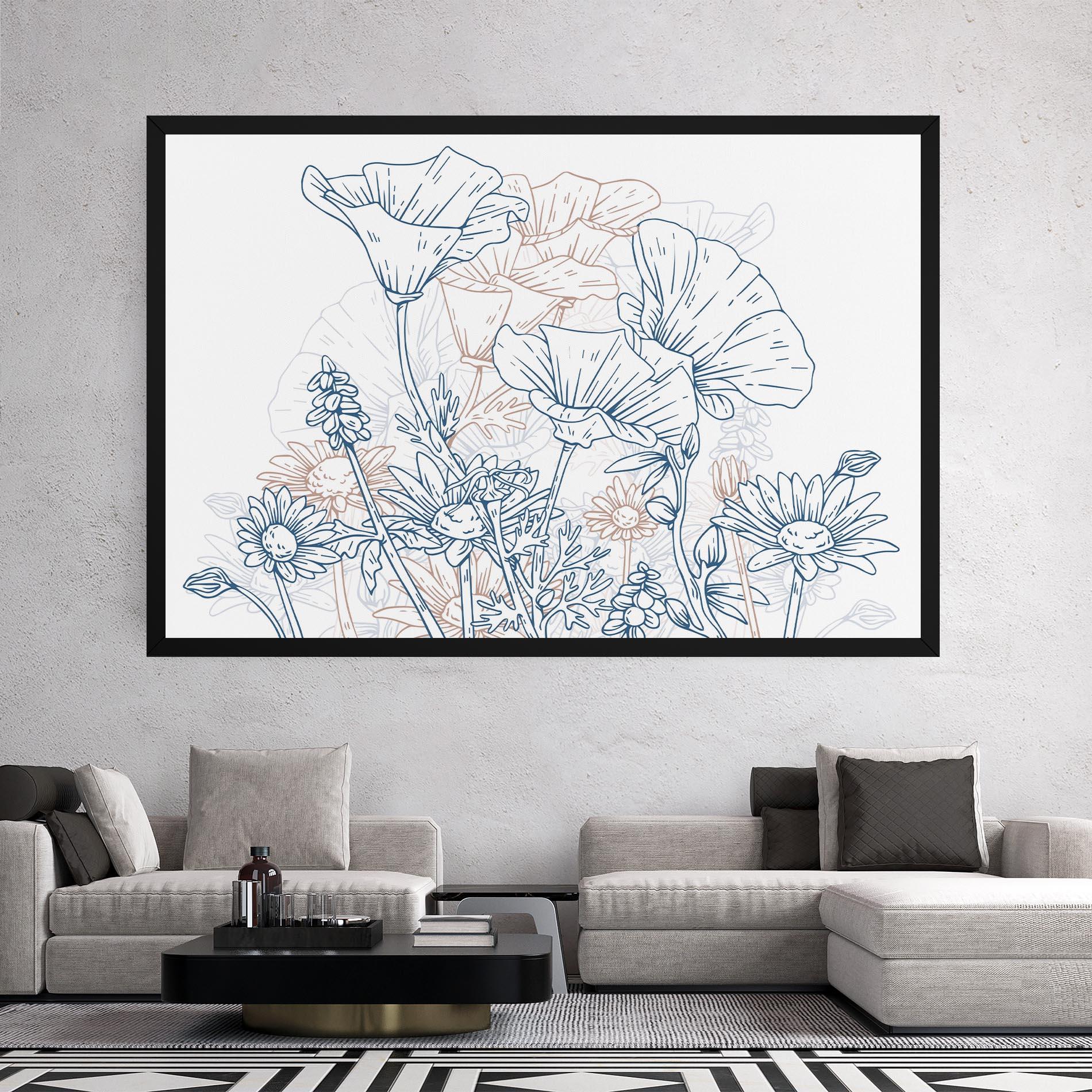 Vászonkép Cream Blue Line mockup 2