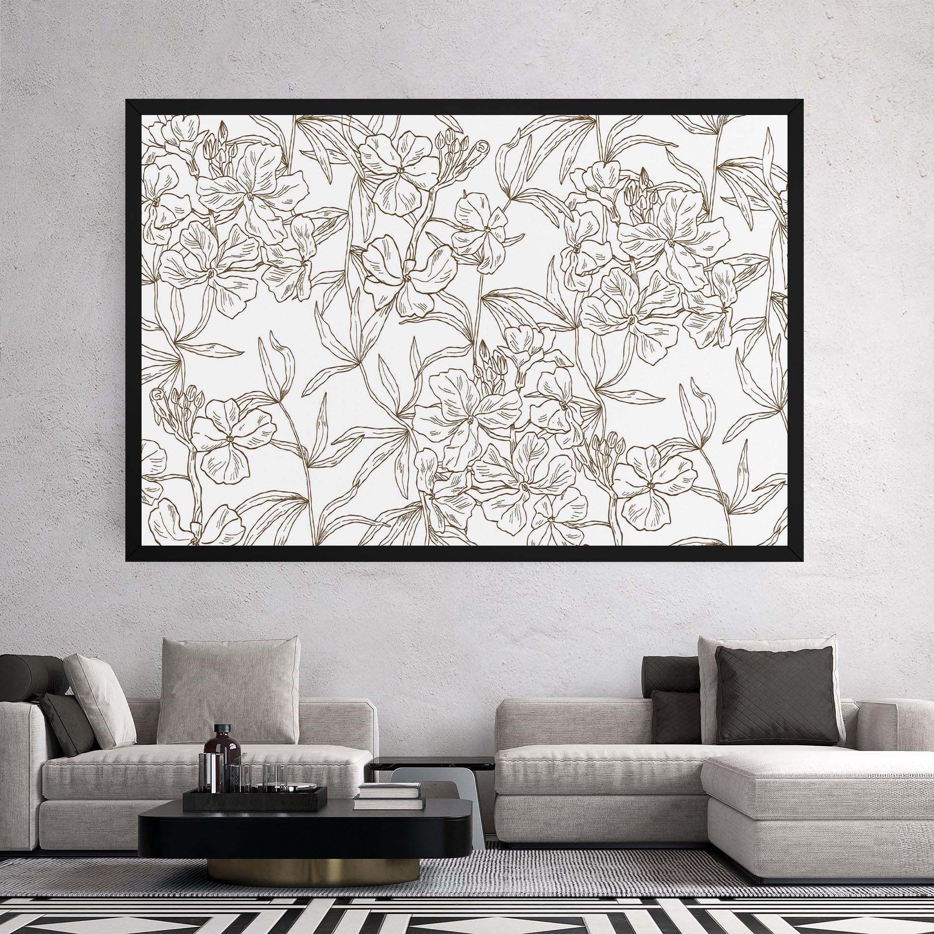 Vászonkép Flower Brown Line mockup 2