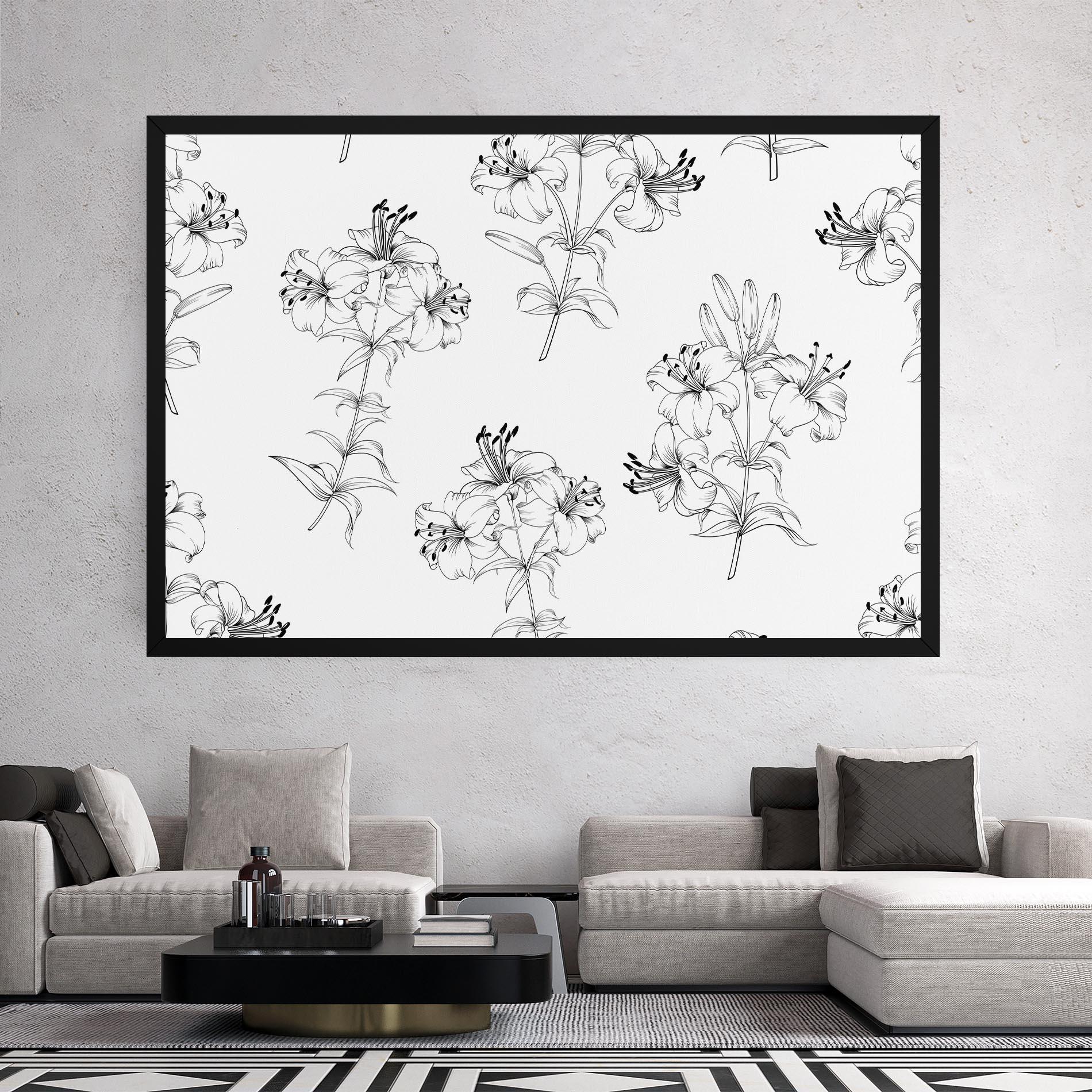 Vászonkép Flower Pattern mockup 2