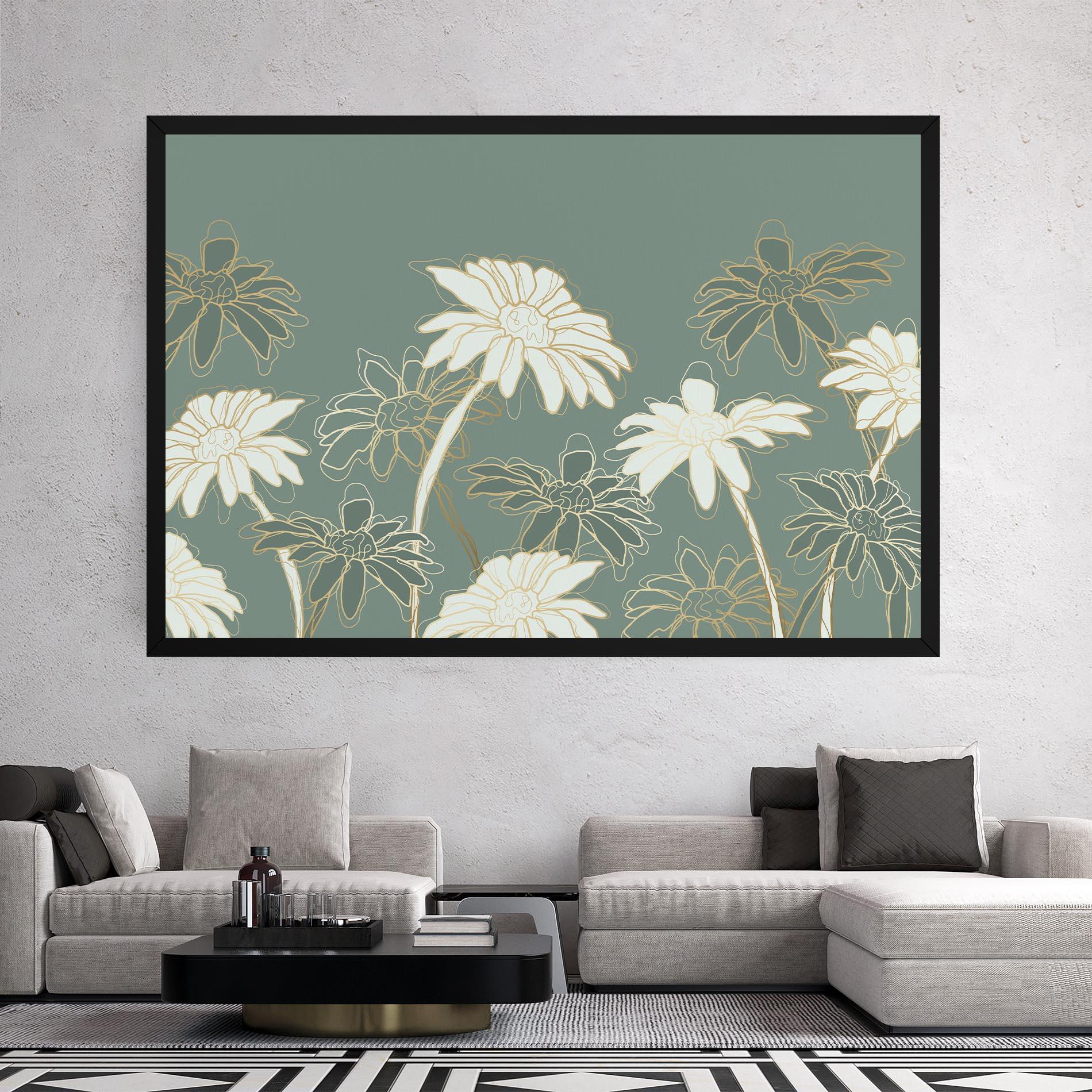 Vászonkép Gold Green Line mockup 2