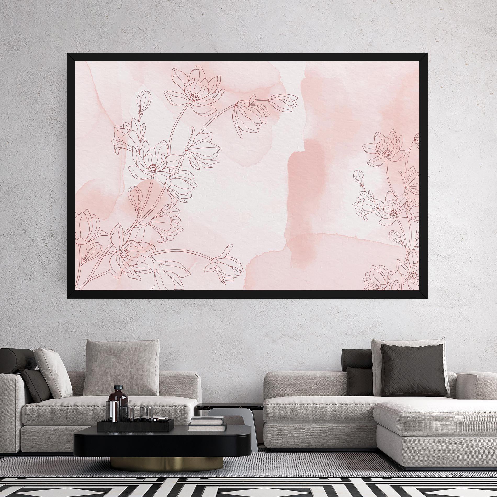 Vászonkép Pink Flower Line mockup 2