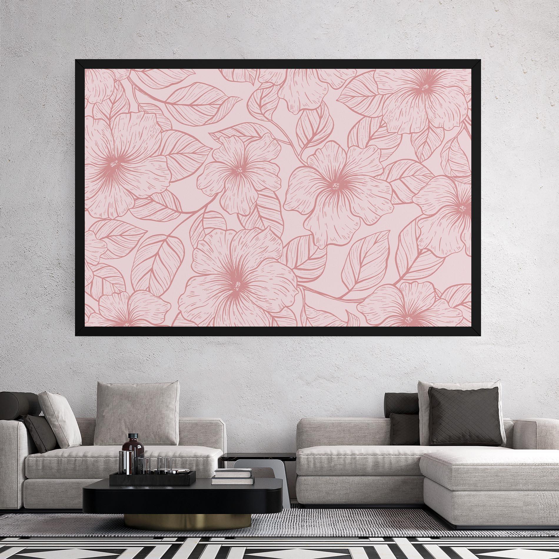 Vászonkép Pink Line Flower mockup 2