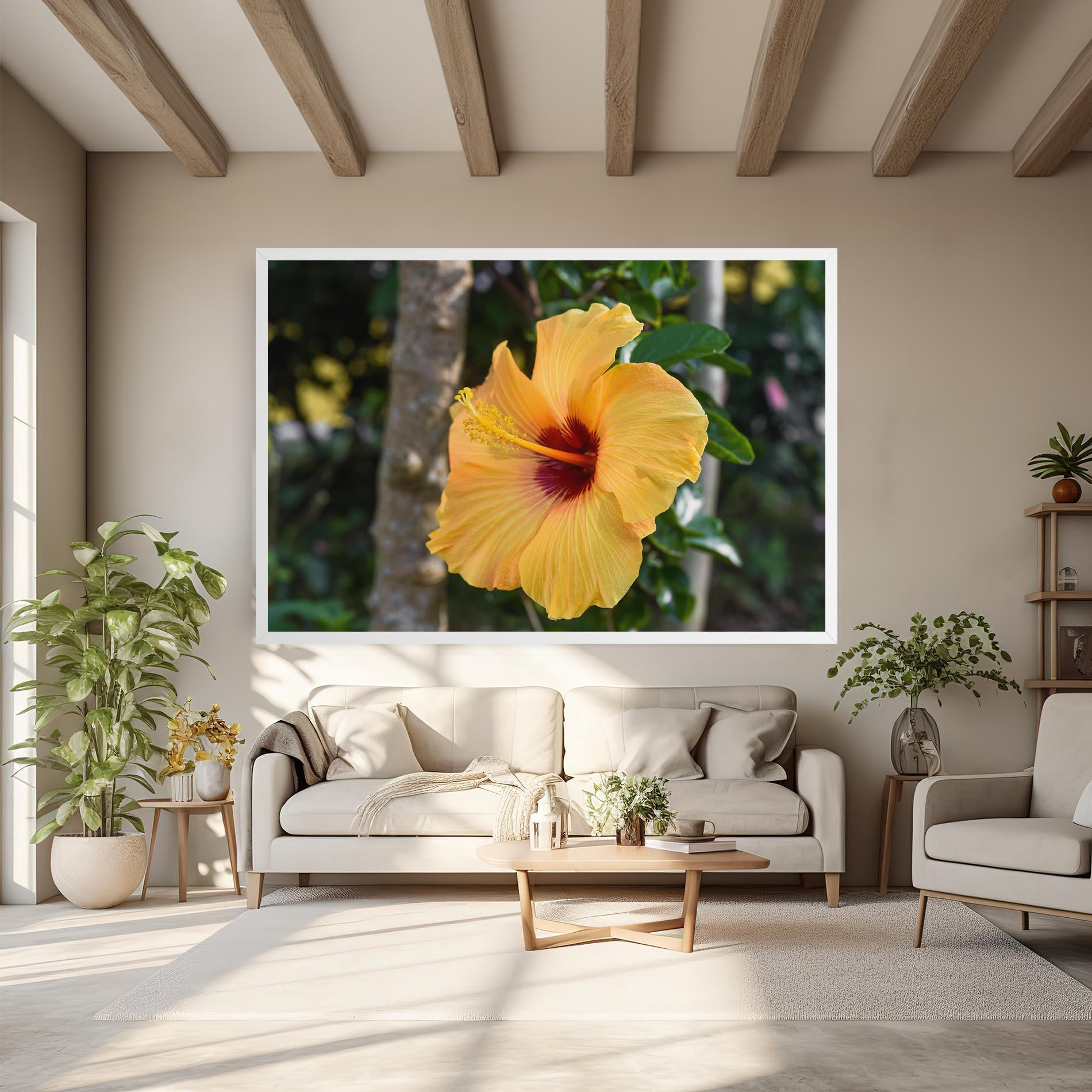 Vászonkép Yellow Hibiscus mockup 6