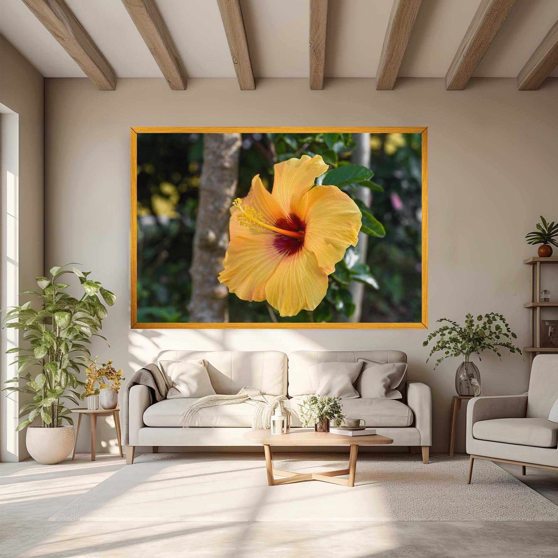 Vászonkép Yellow Hibiscus mockup 6