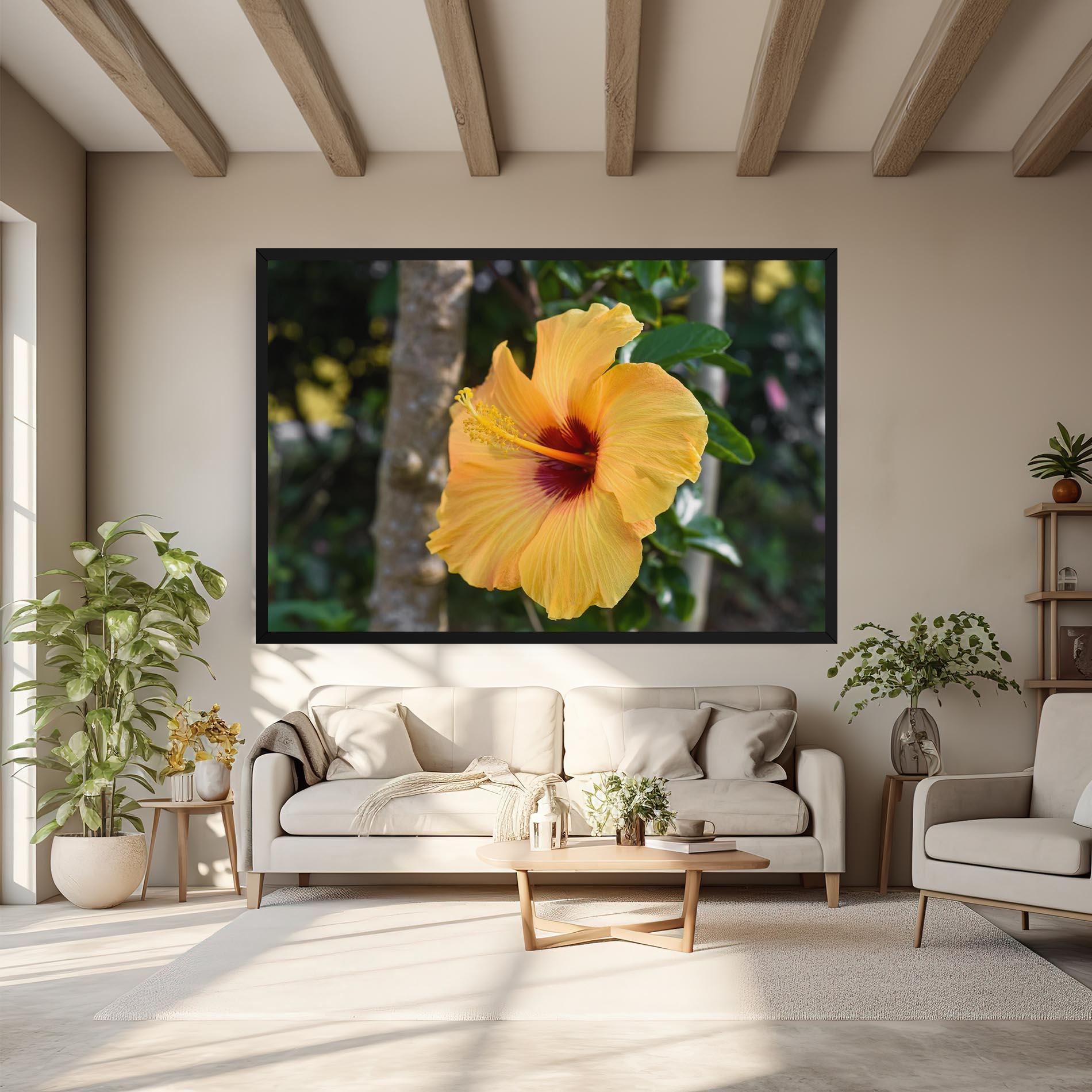 Vászonkép Yellow Hibiscus mockup 6