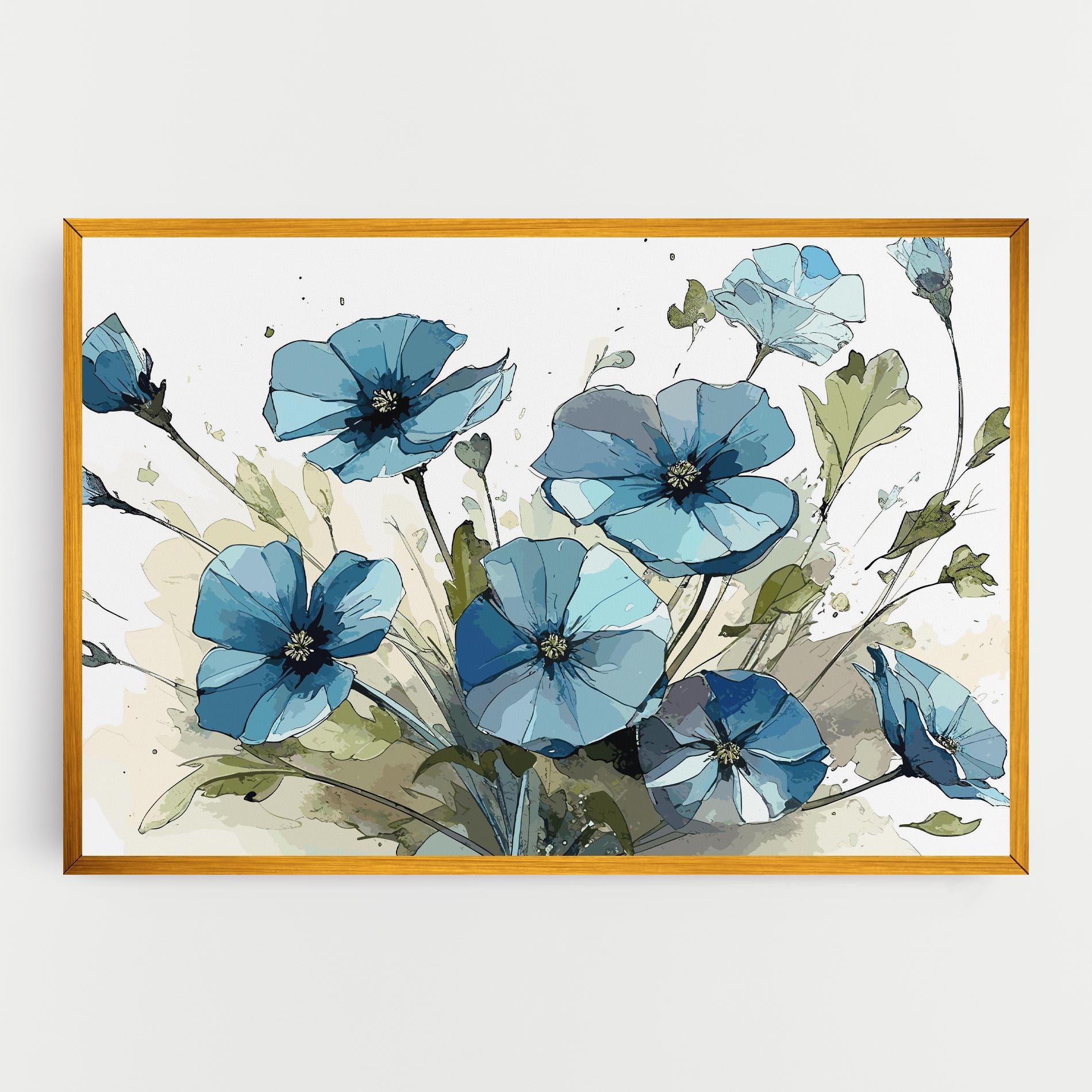 Vászonkép Blue Wild Plant mockup 0