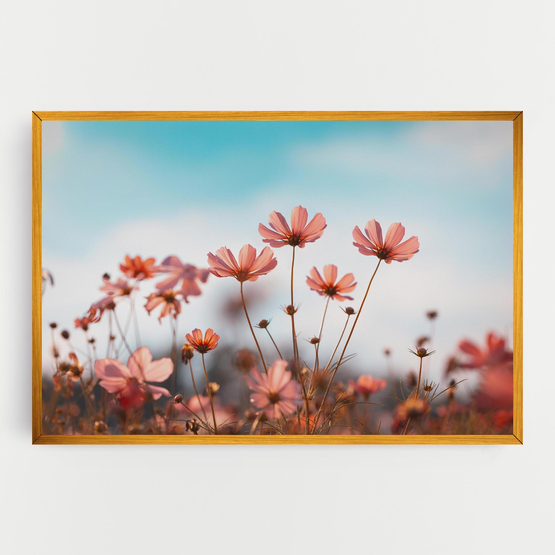 Vászonkép Cosmos Flowers Beautiful mockup 0