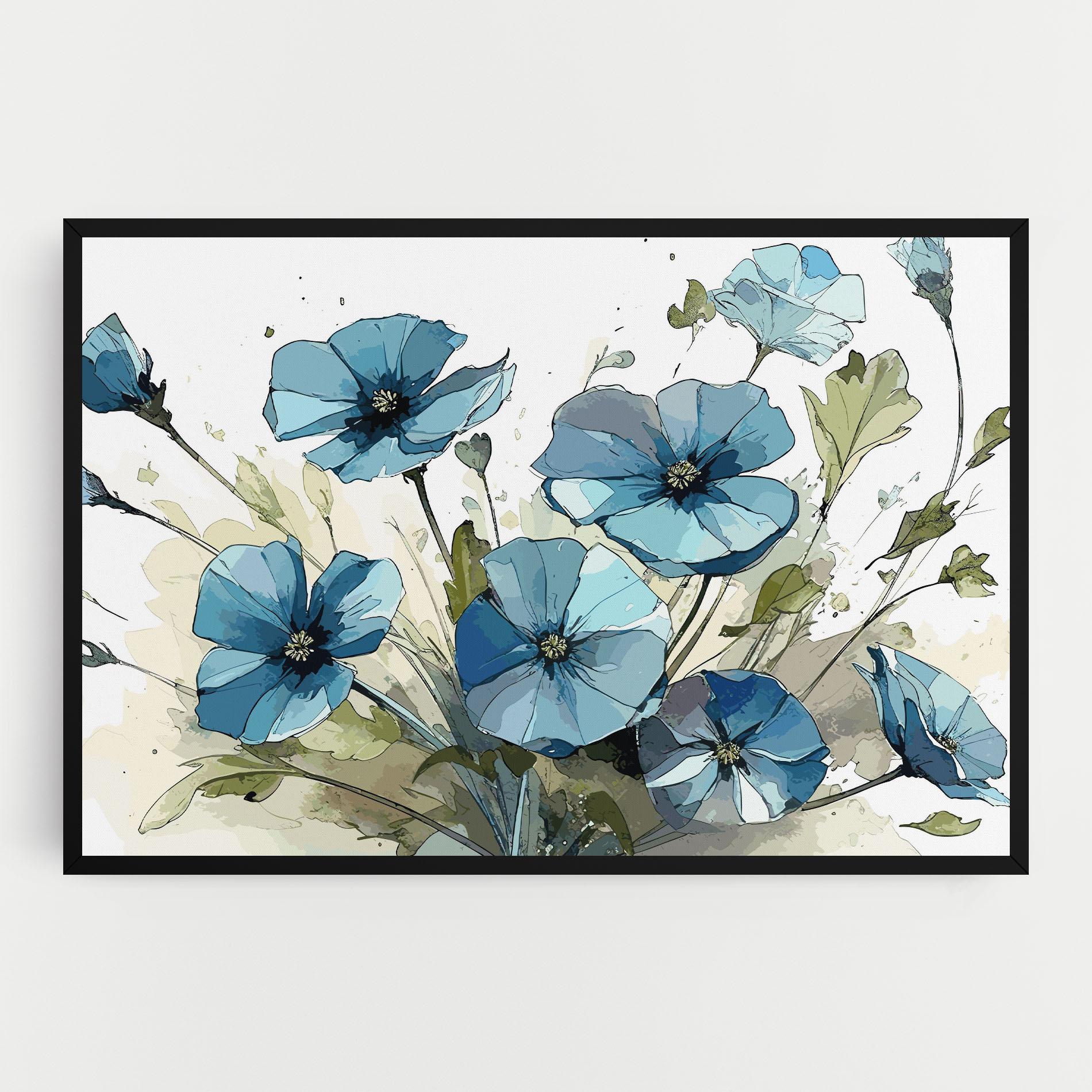 Vászonkép Blue Wild Plant mockup 0
