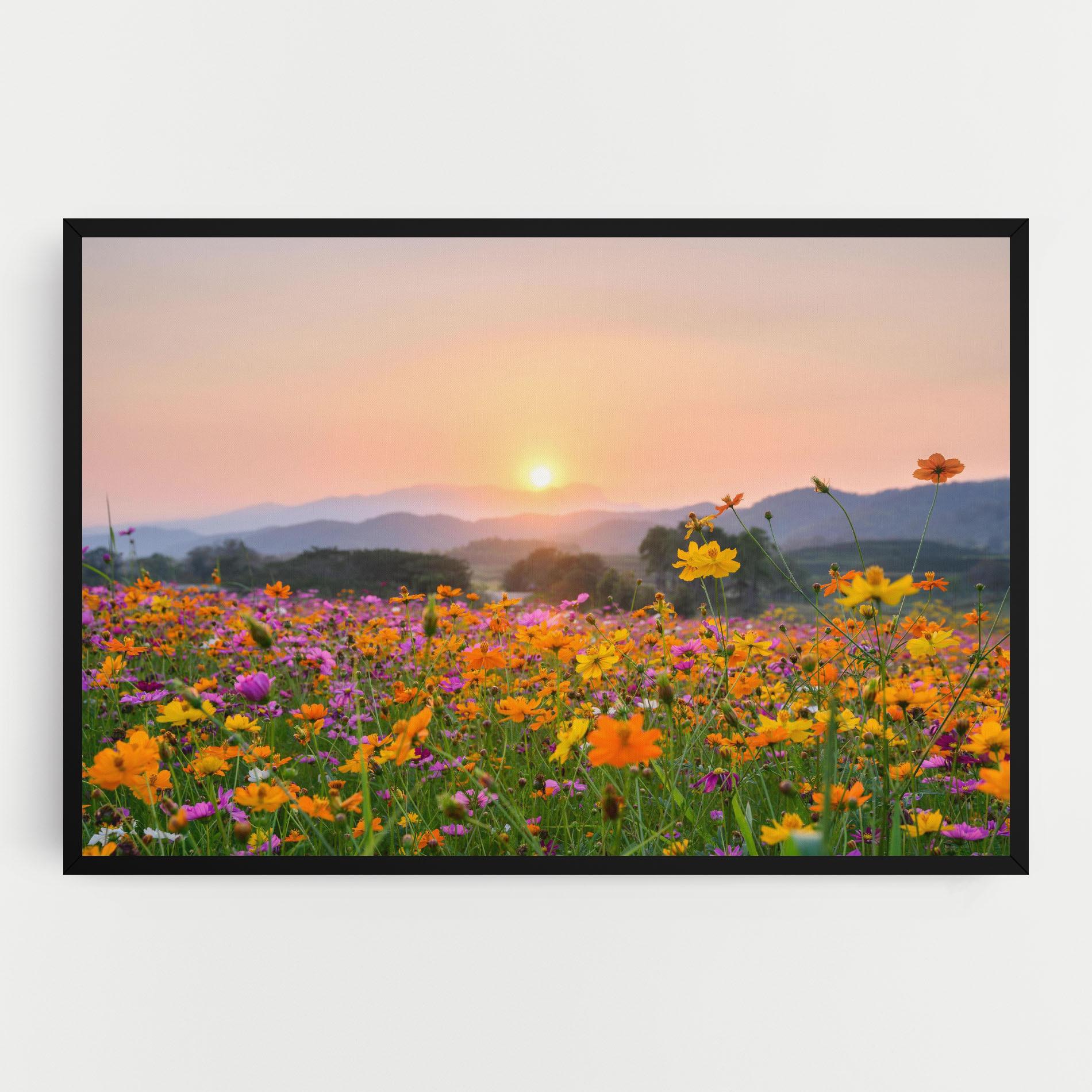Vászonkép Sunset Mountain Flowerf mockup 0