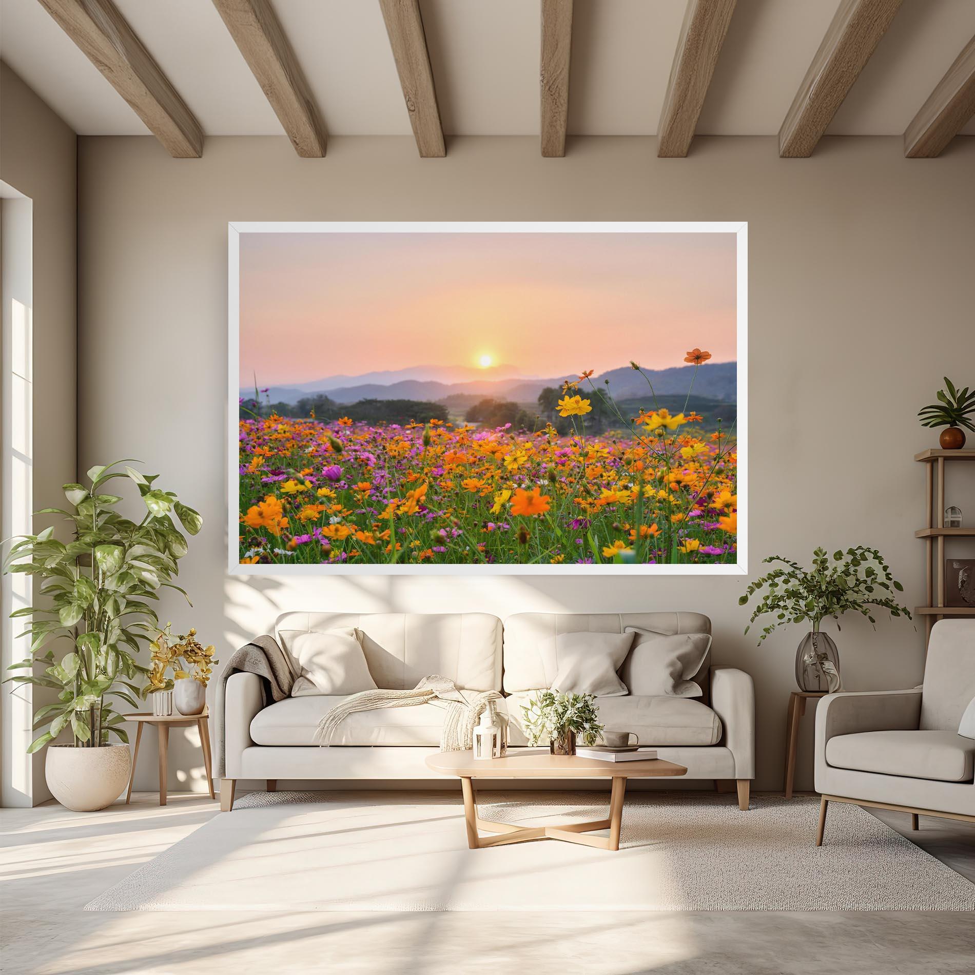 Vászonkép Sunset Mountain Flowerf mockup 6