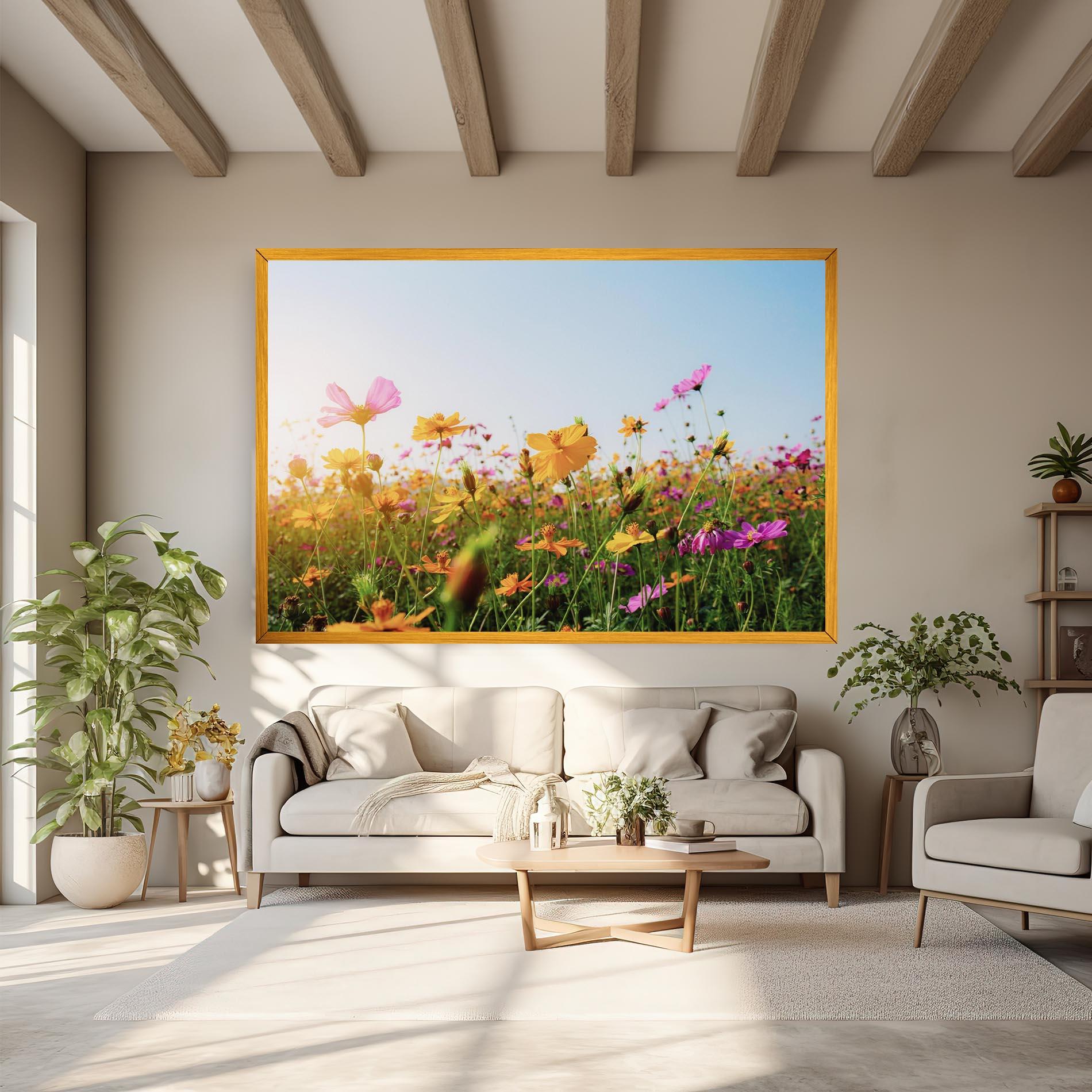 Vászonkép Cosmos Field Sunset mockup 6