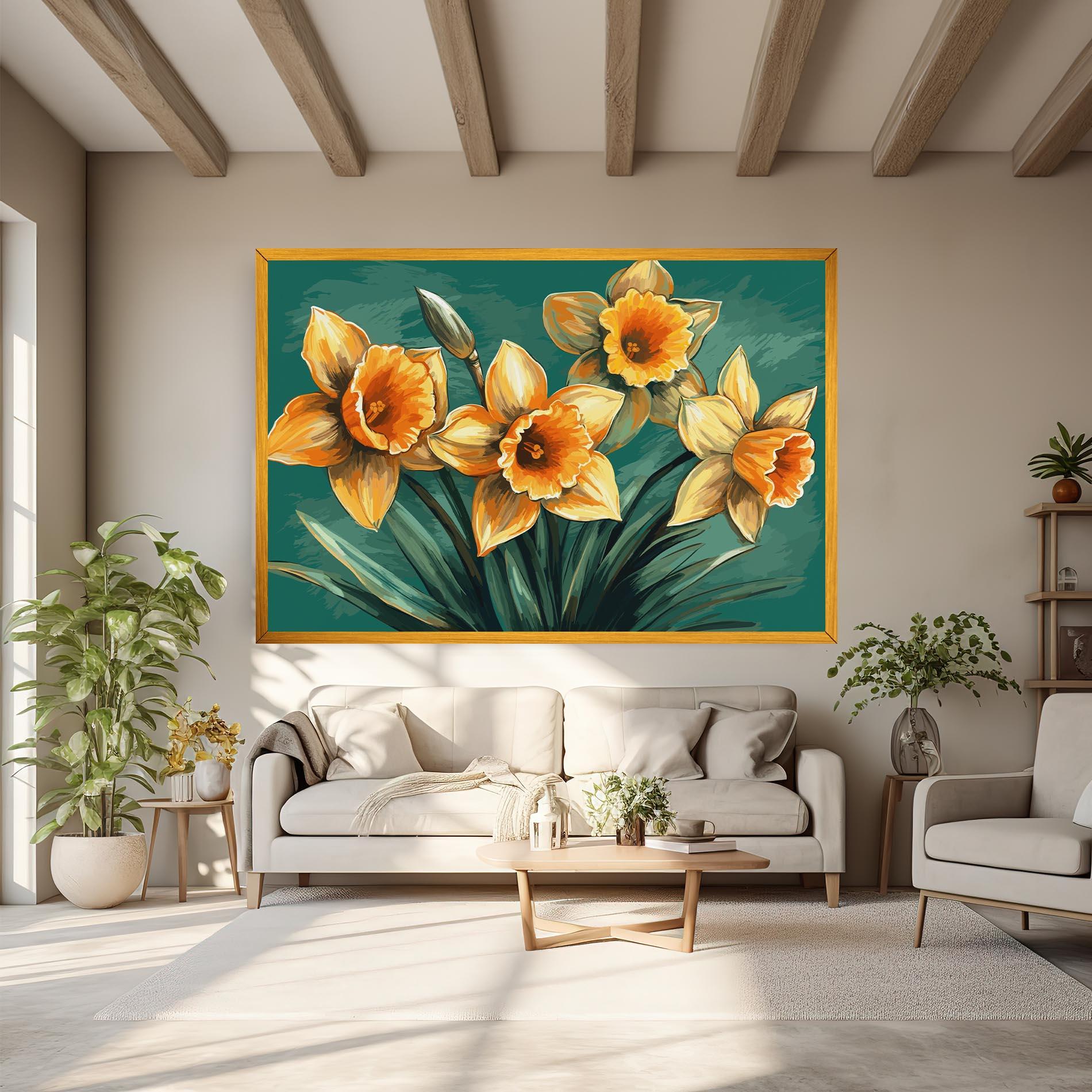 Vászonkép Yellow Wild Flower mockup 6