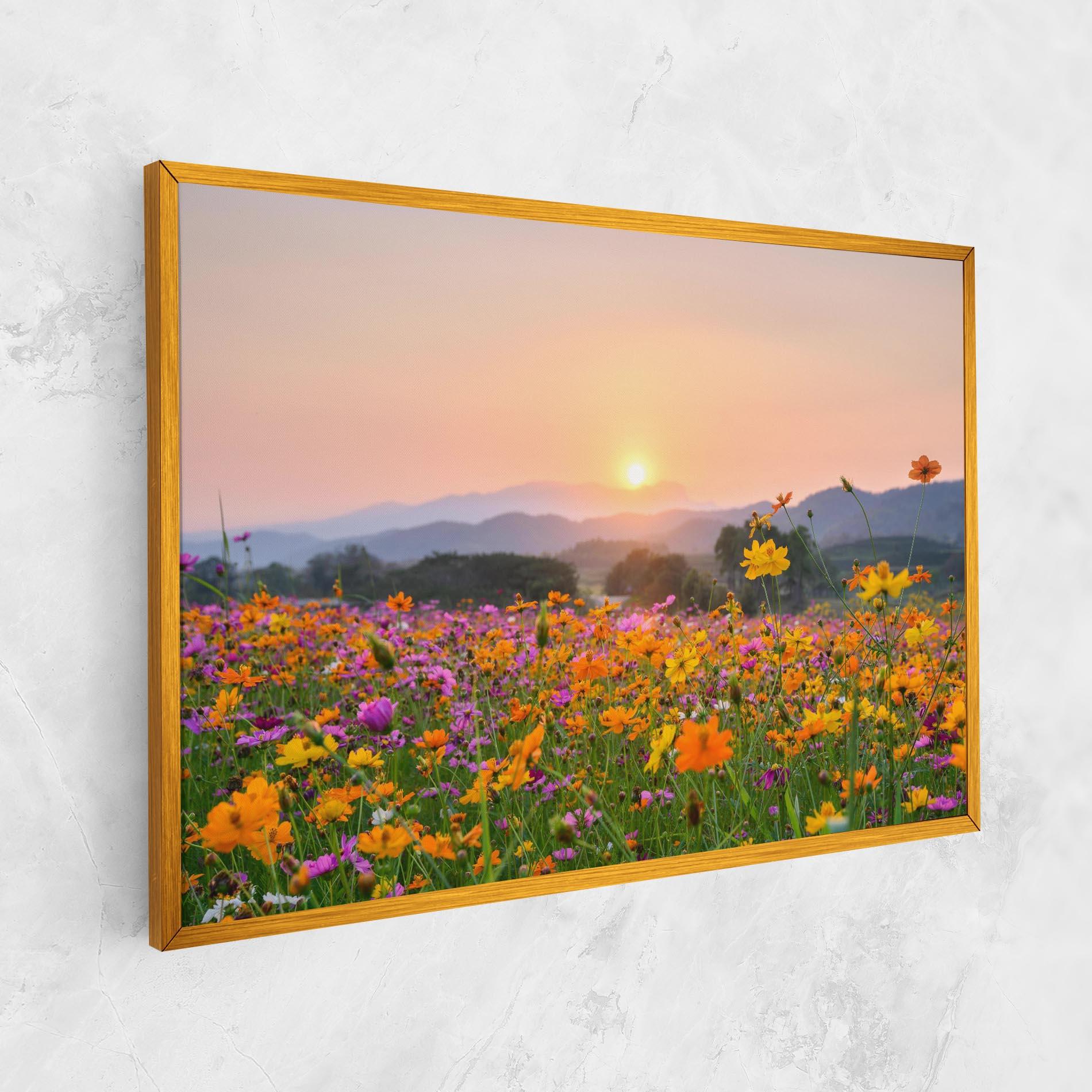 Vászonkép Sunset Mountain Flowerf mockup 1