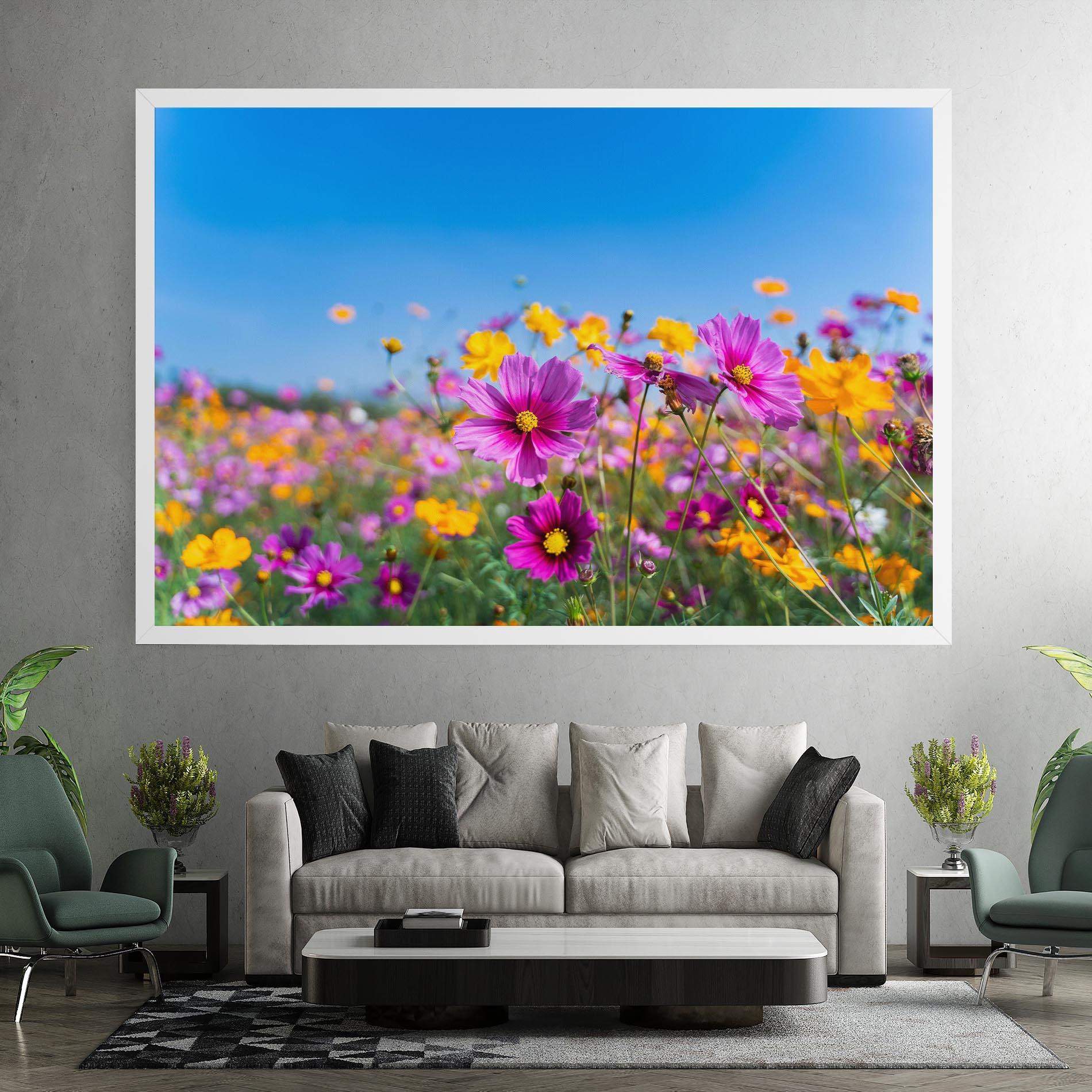 Vászonkép Cosmos Flowers Grassland mockup 7