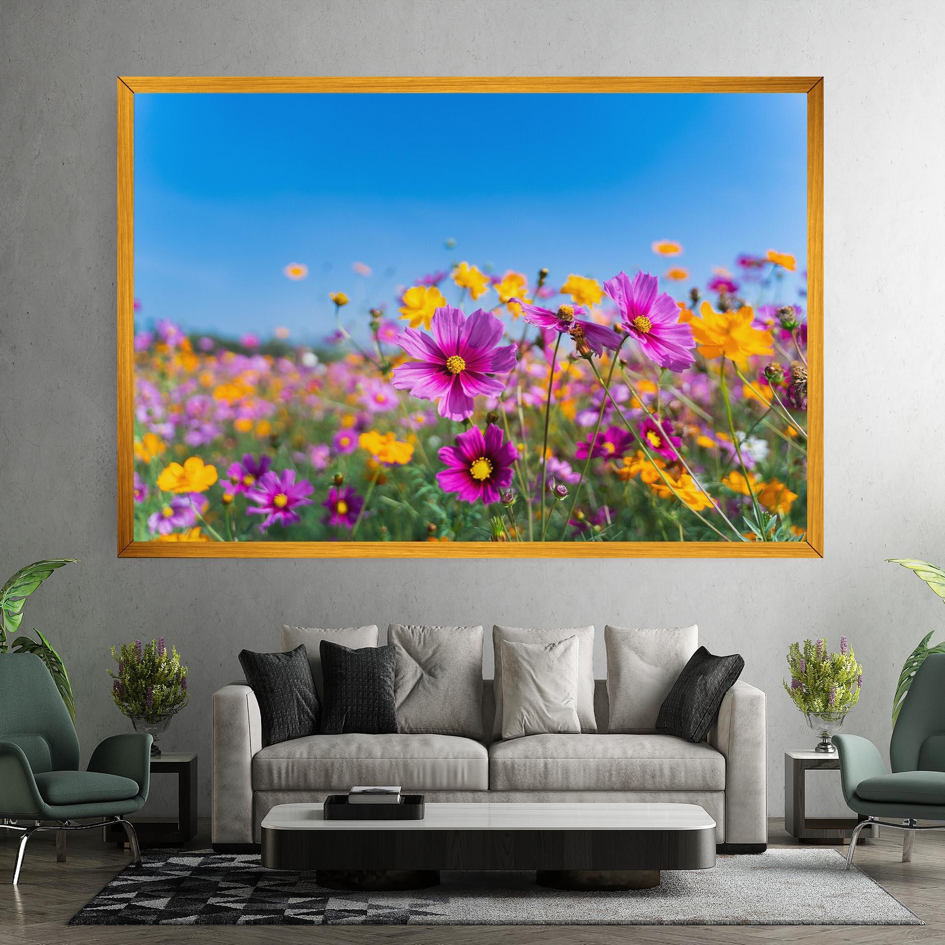 Vászonkép Cosmos Flowers Grassland mockup 7