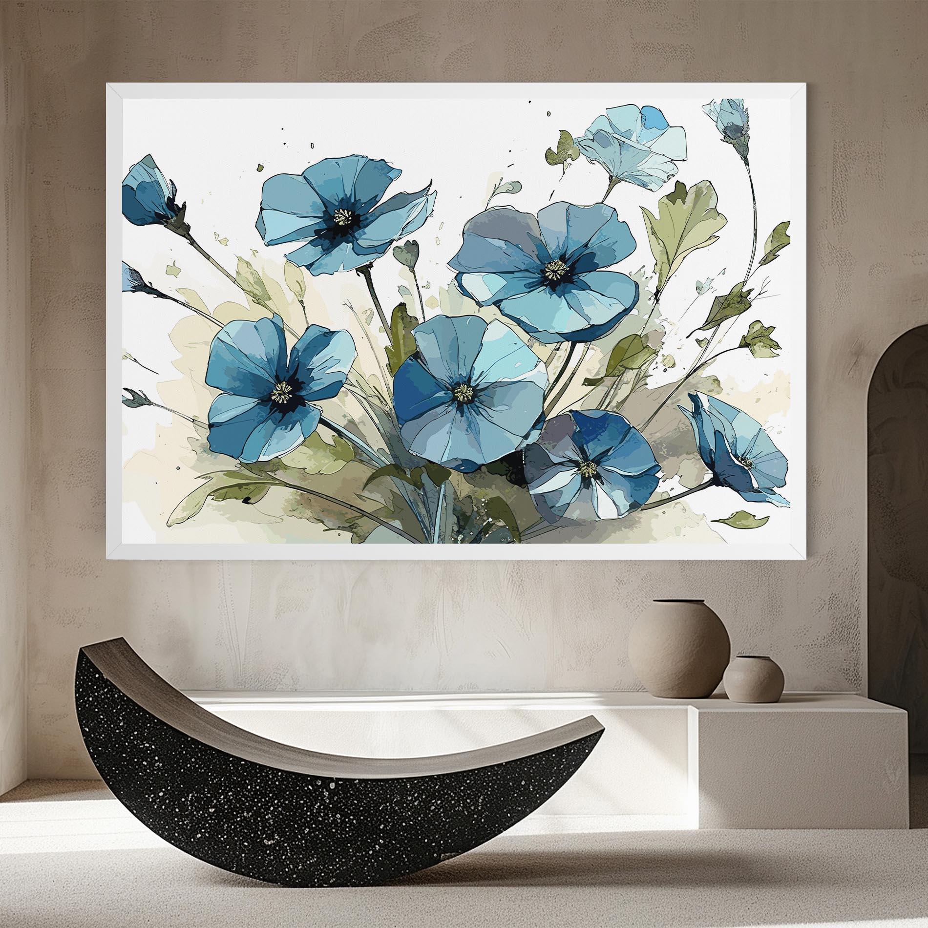 Vászonkép Blue Wild Plant mockup 8