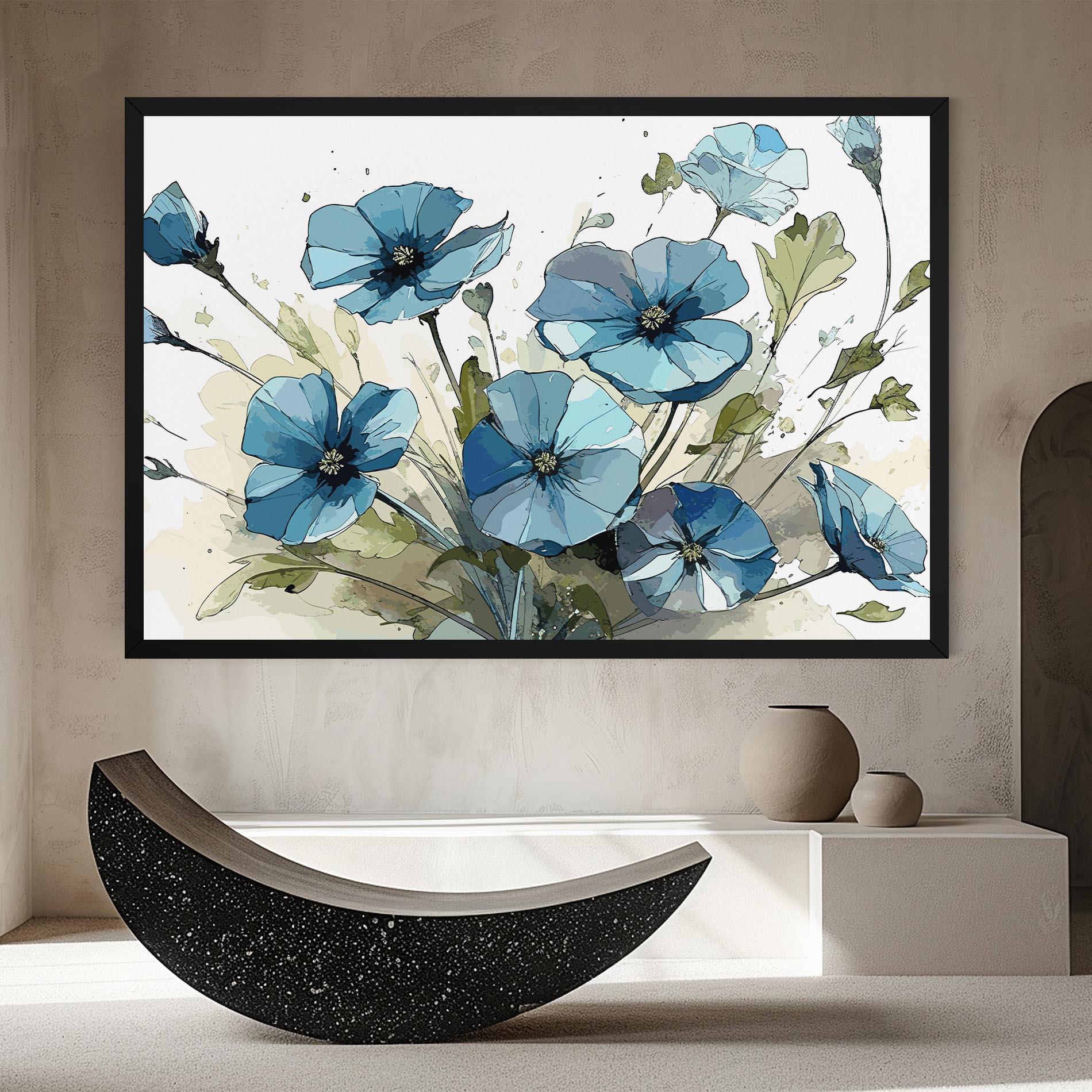 Vászonkép Blue Wild Plant mockup 8